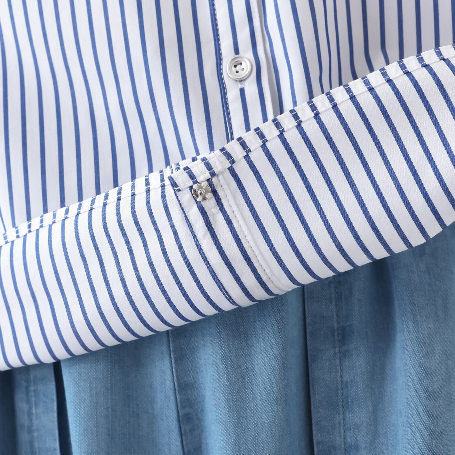 ラヴィーコンフォート バックアクセント ワンタッチブラウジング チュニックシャツ