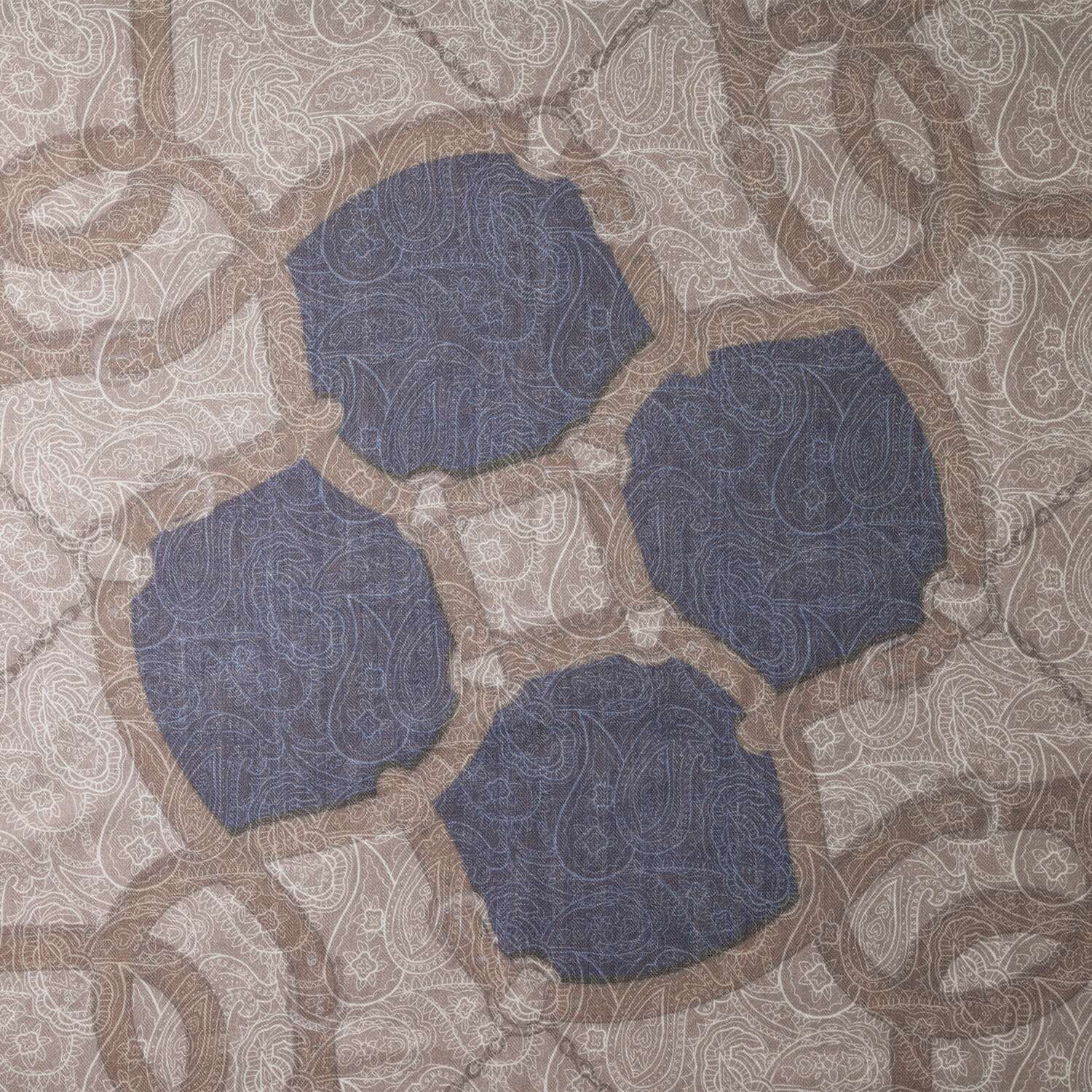 ノットヨット 両面プリント ウールシルクスカーフ