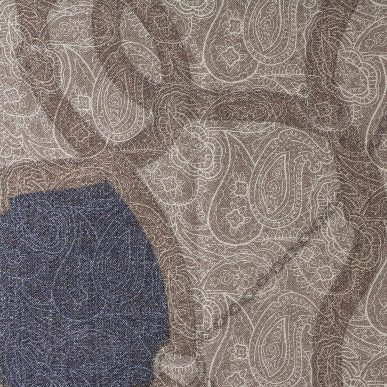 ノットヨット 両面プリント ウールシルクスカーフ