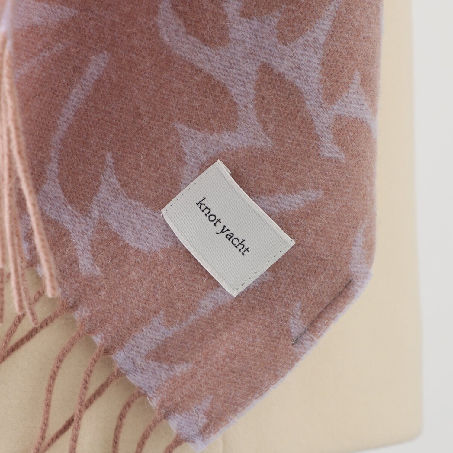 ノットヨット リーフ柄 ウールジャガードストール