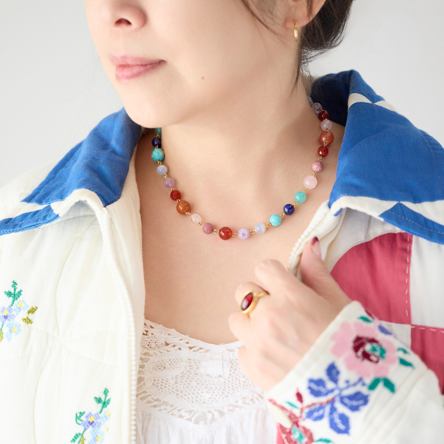 シマ・リリアーナ マルチジェム カラフルネックレス
