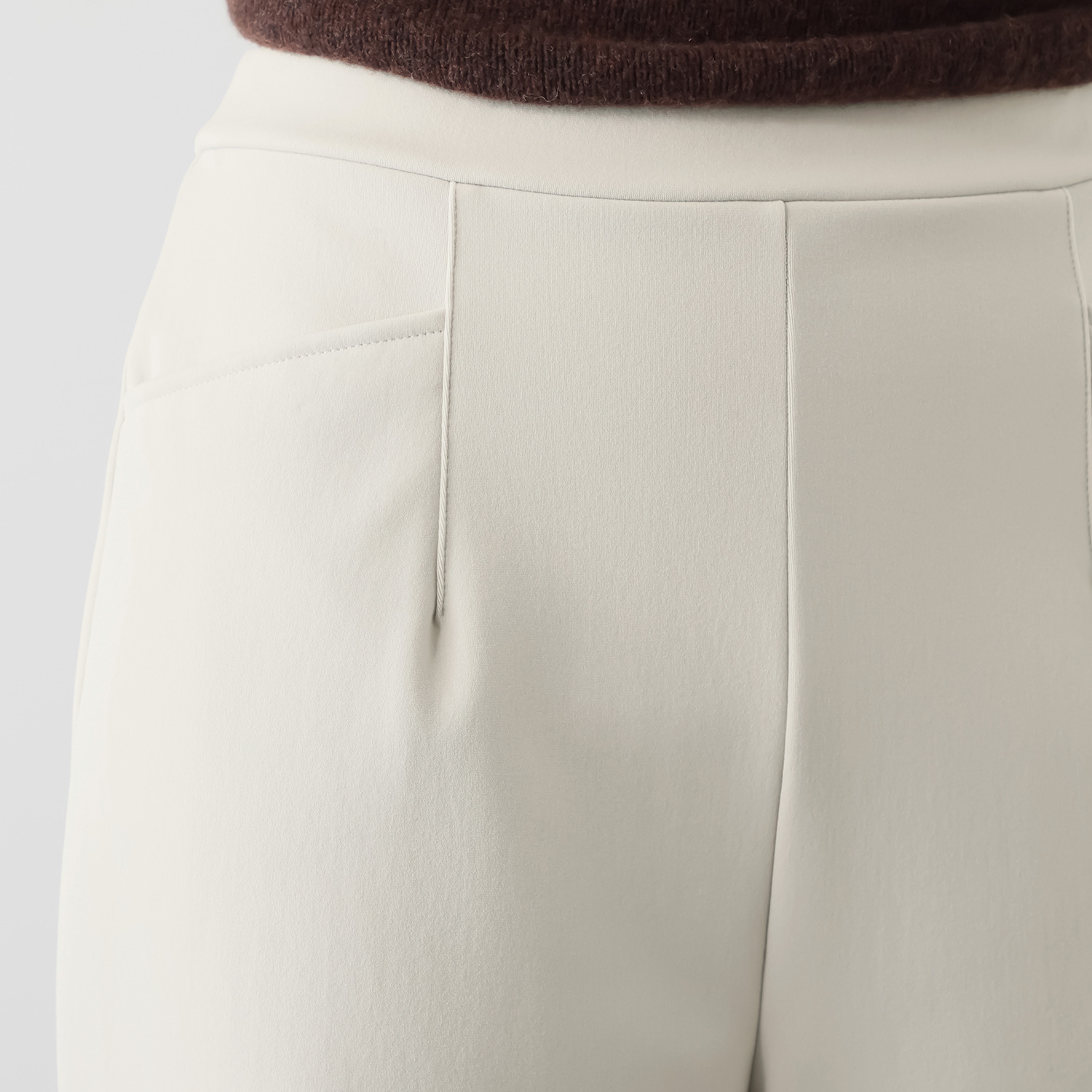 ピーツー とにかく気持ち良い 極上キュプラ裏起毛 ワイドストレートパンツ ＜股下６０ｃｍ＞