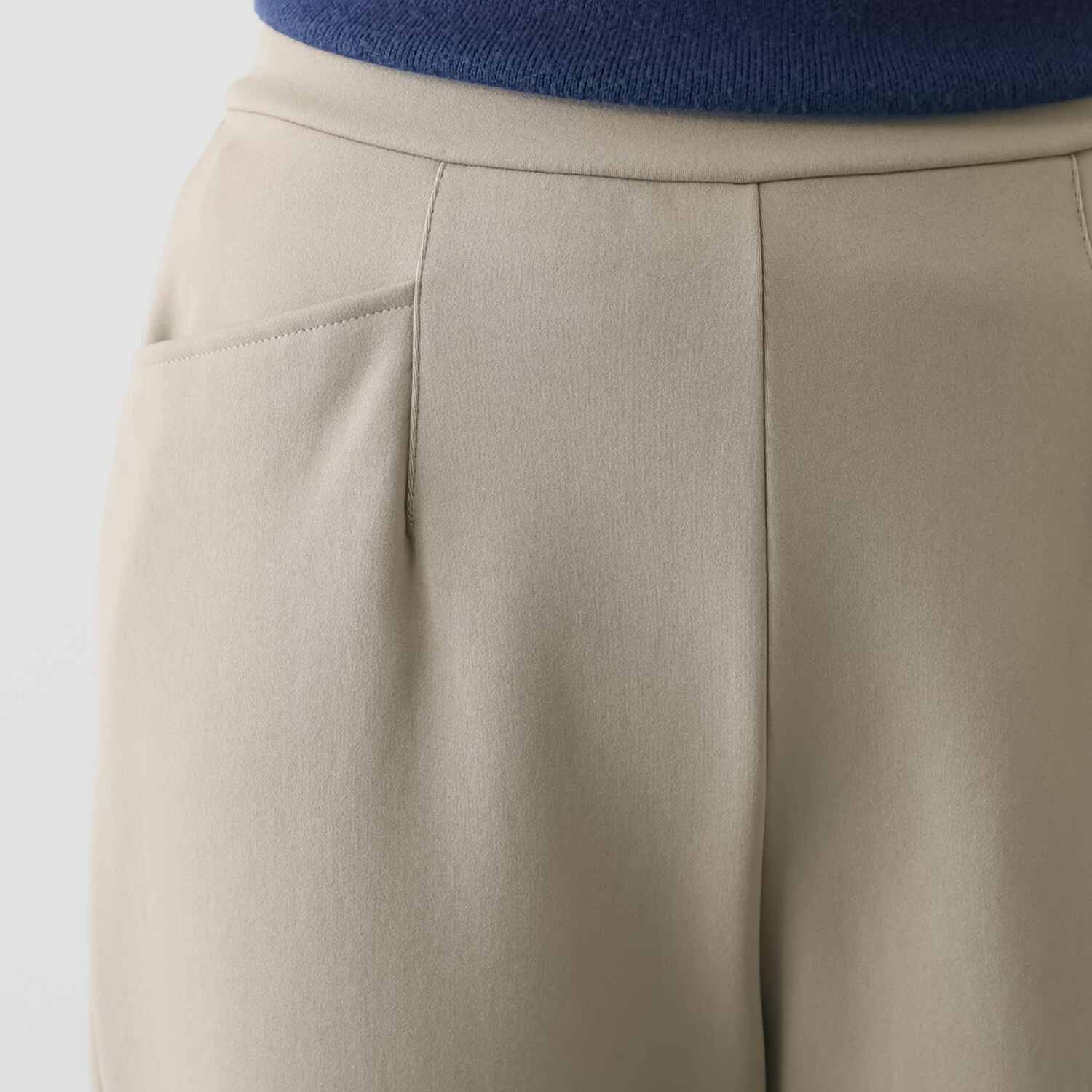 ピーツー とにかく気持ち良い 極上キュプラ裏起毛 ワイドストレートパンツ ＜股下６０ｃｍ＞