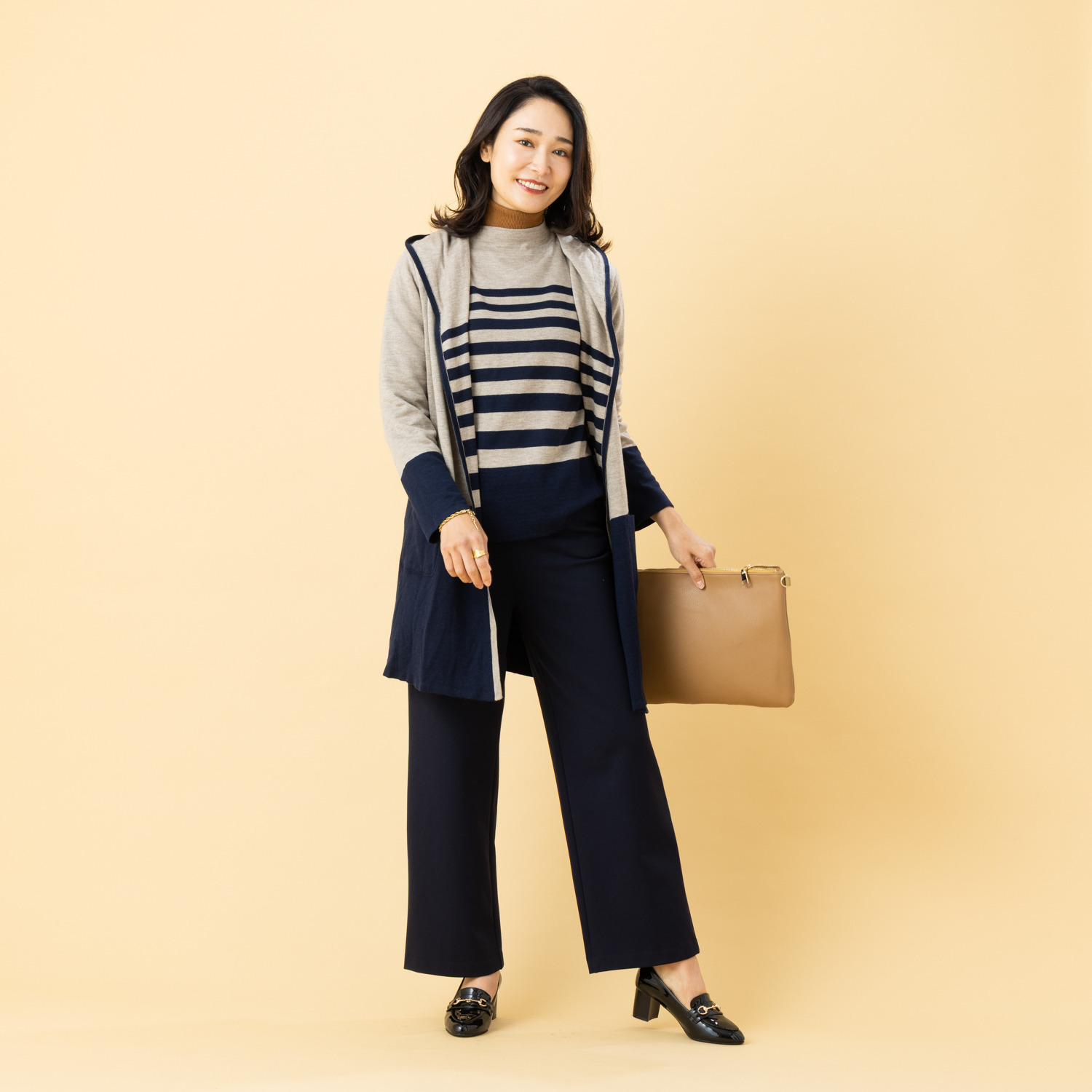 ピーツー とにかく気持ち良い 極上キュプラ裏起毛 ワイドストレートパンツ ＜股下６８ｃｍ＞