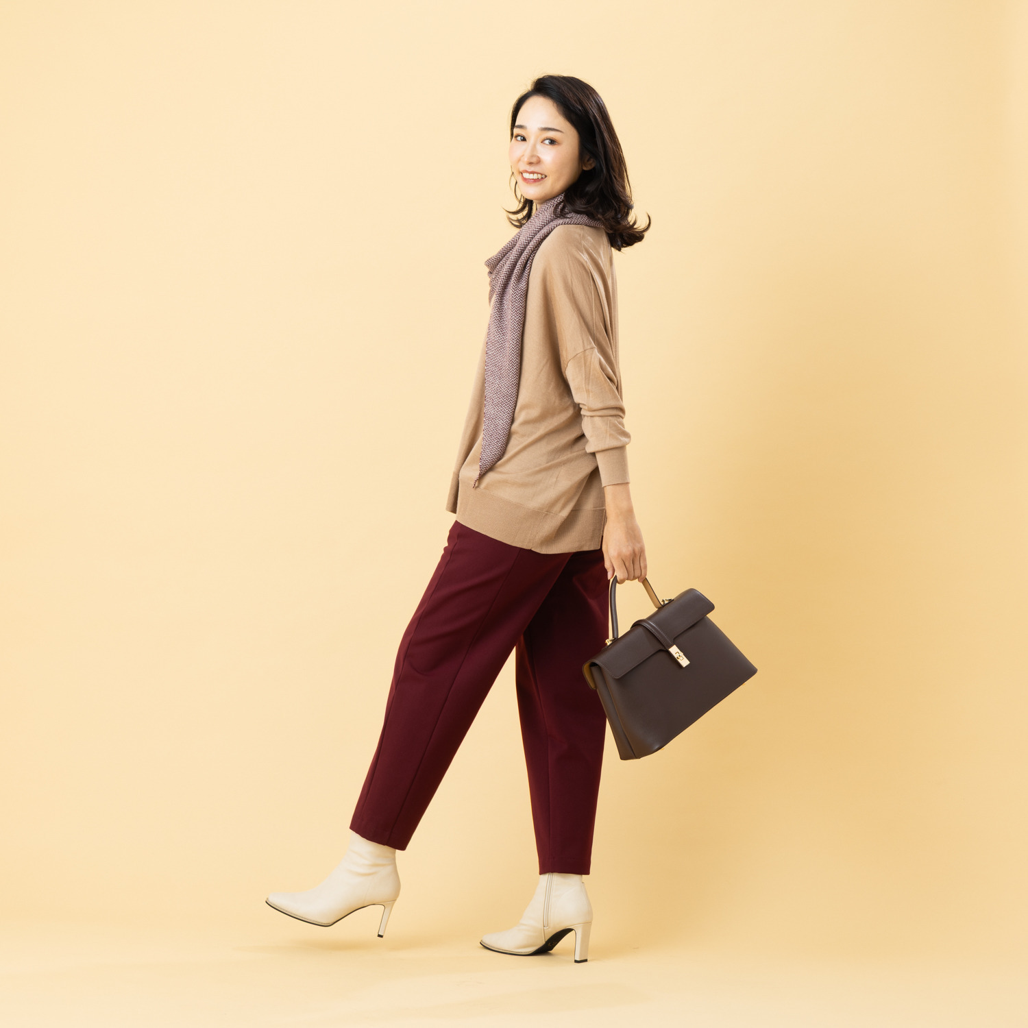 ピーツー とにかく気持ち良い 極上キュプラ裏起毛 ６枚接ぎ ソフトカーブパンツ 