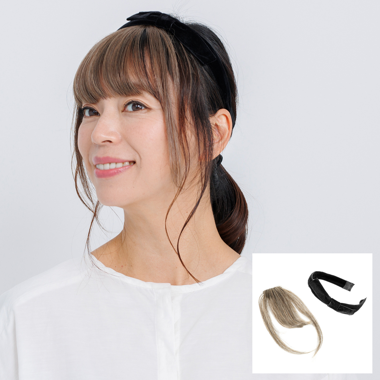 ギンカウィンカ 前髪とお顔周りの毛が 自然に完成 ドレスドヘア 前髪ウィッグ＆ カチューシャ