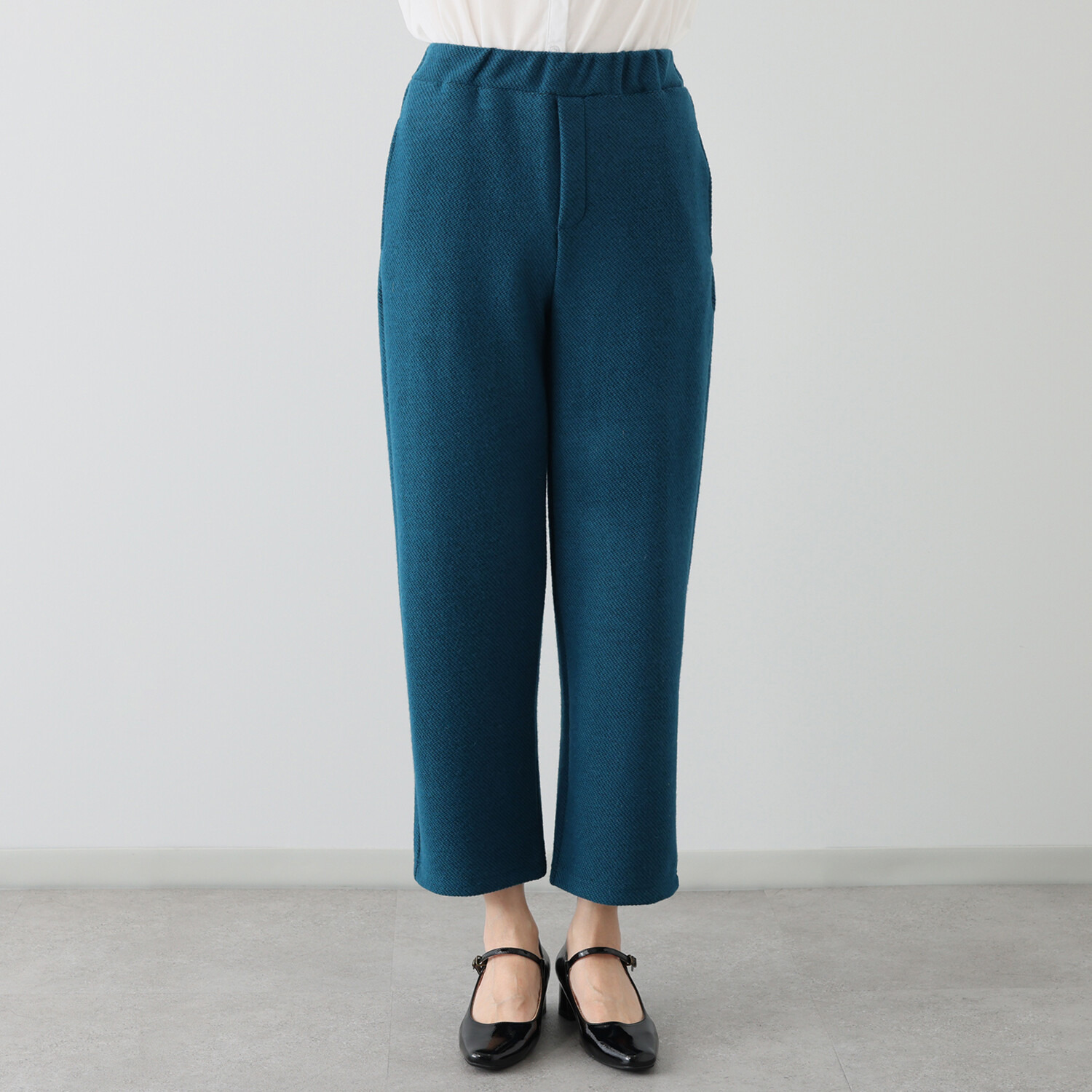 アンリック　オー　ブルー ウール混インレー スタイリッシュ ストレートパンツ