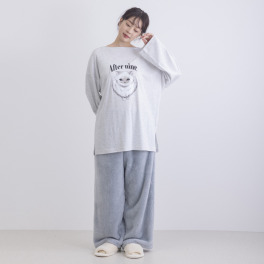 かわいい雑貨屋さん グロリア キュートな アニマルプリントが ポイント！ ゆったりサイズの あったかルームウェア 上下セット