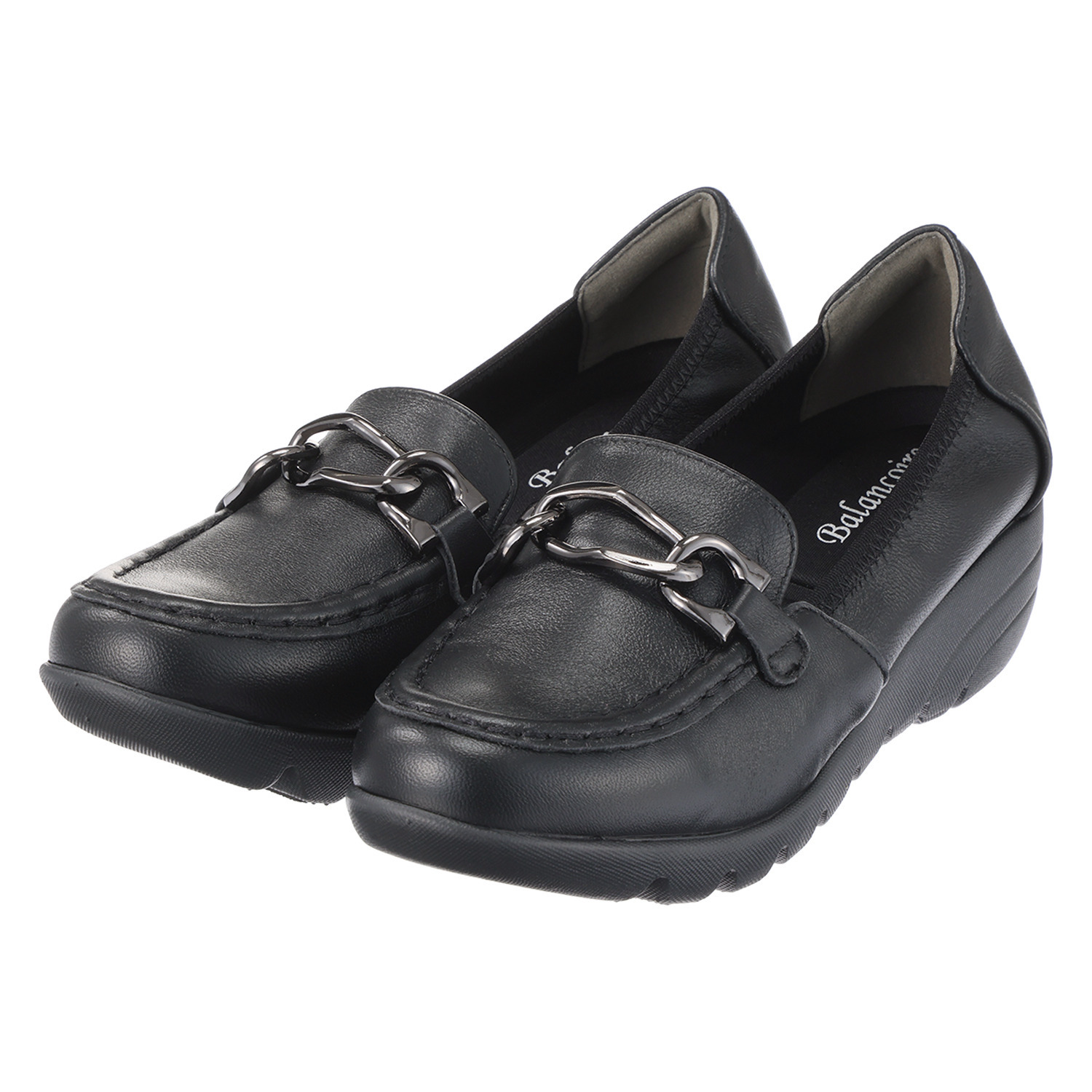 ブランコワール ジャパンメイド 羊革　超軽量 厚底ローファーパンプス