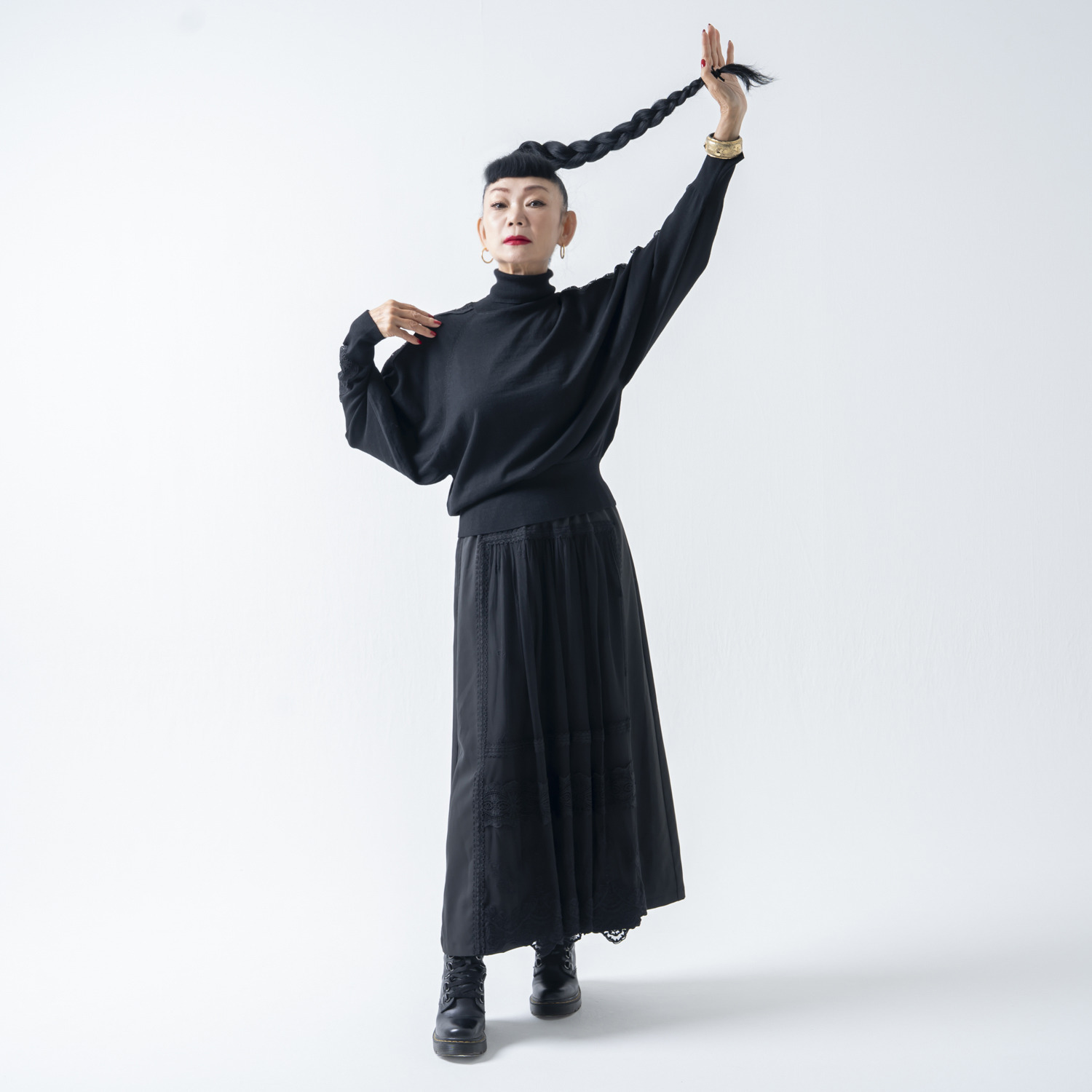 キョウコ　ヒガ パネルレース ロングスカート