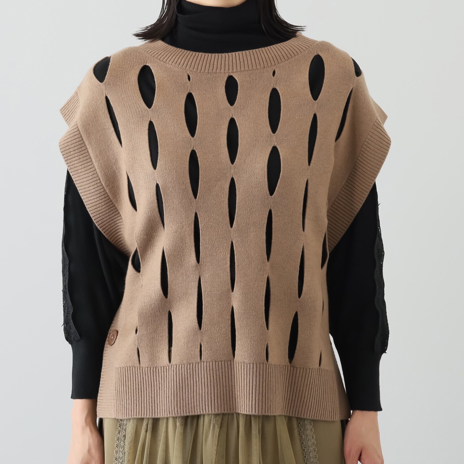 キョウコ　ヒガ レイヤードが楽しくなる スラッシュディテール ニットジレ