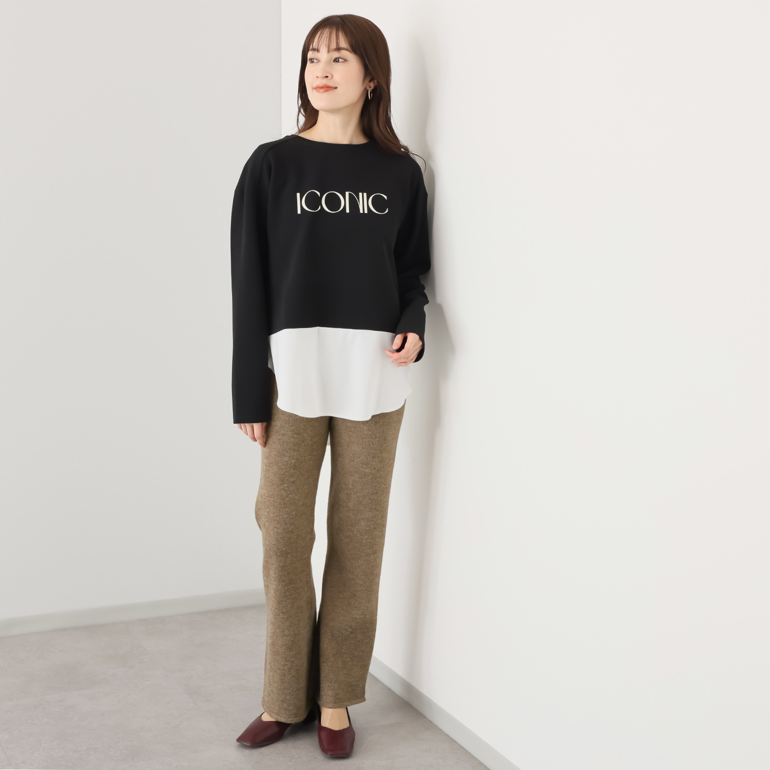 チーロ コンフォート ニットフレアパンツ