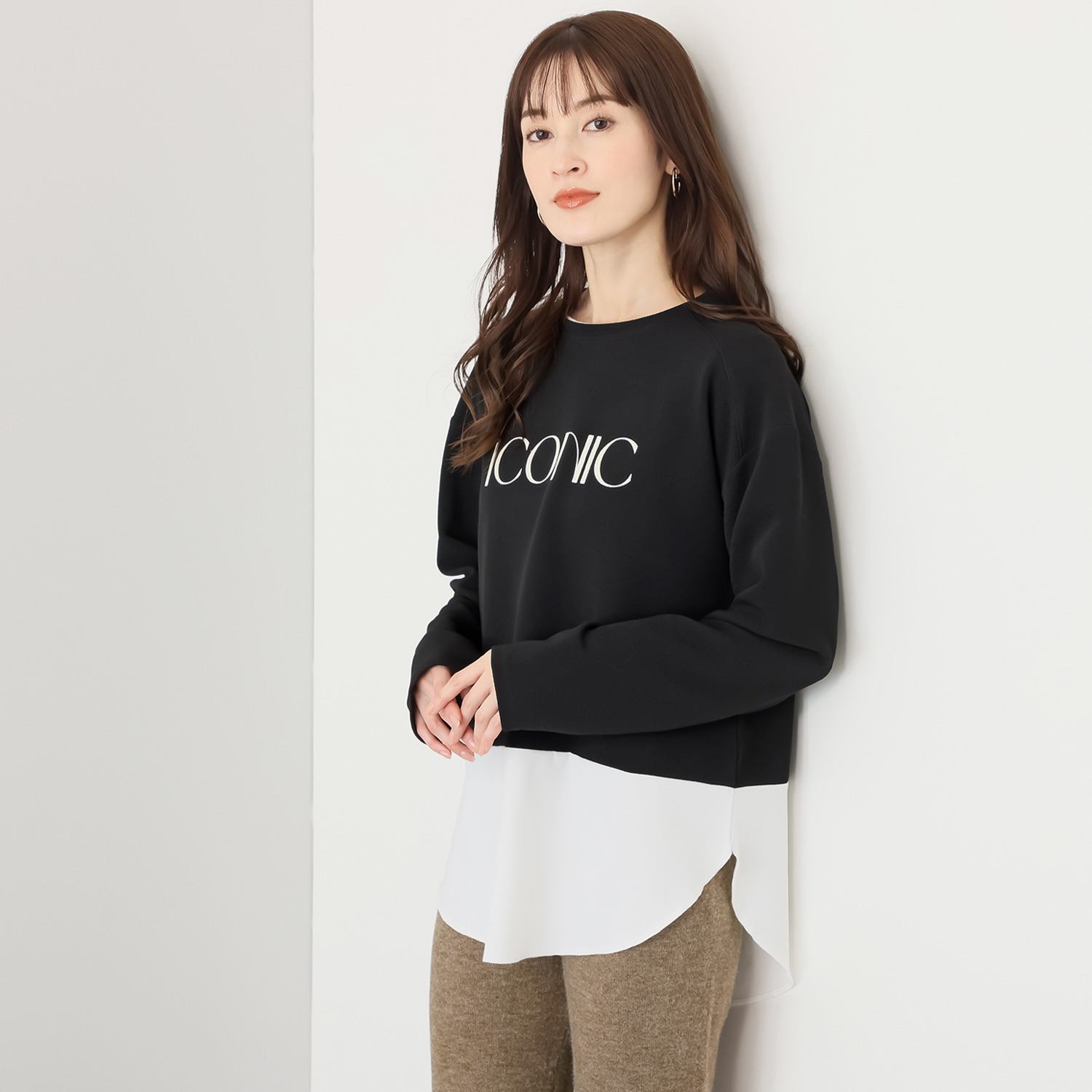 チーロ レイヤード風デザイン ロゴチュニック