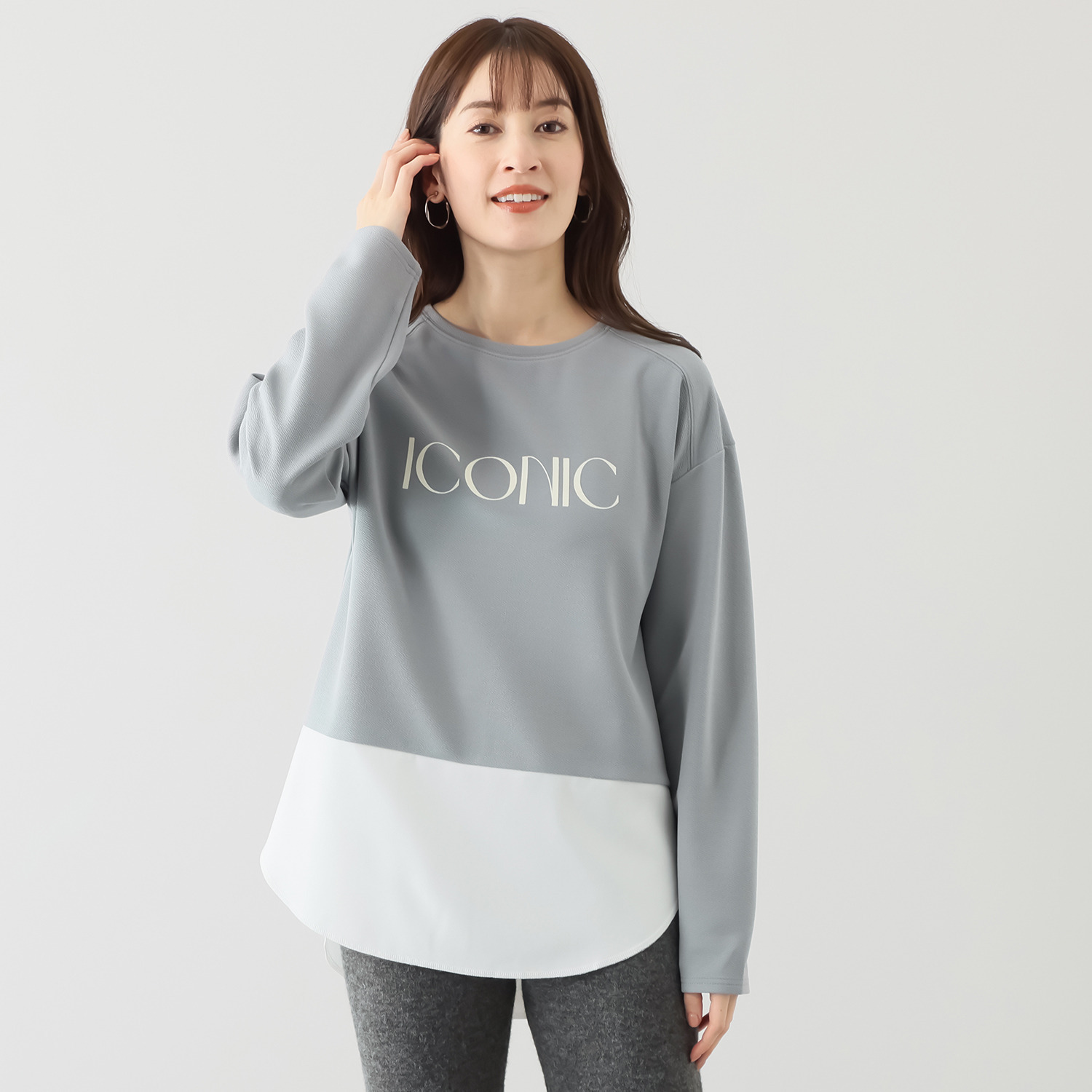 チーロ レイヤード風デザイン ロゴチュニック