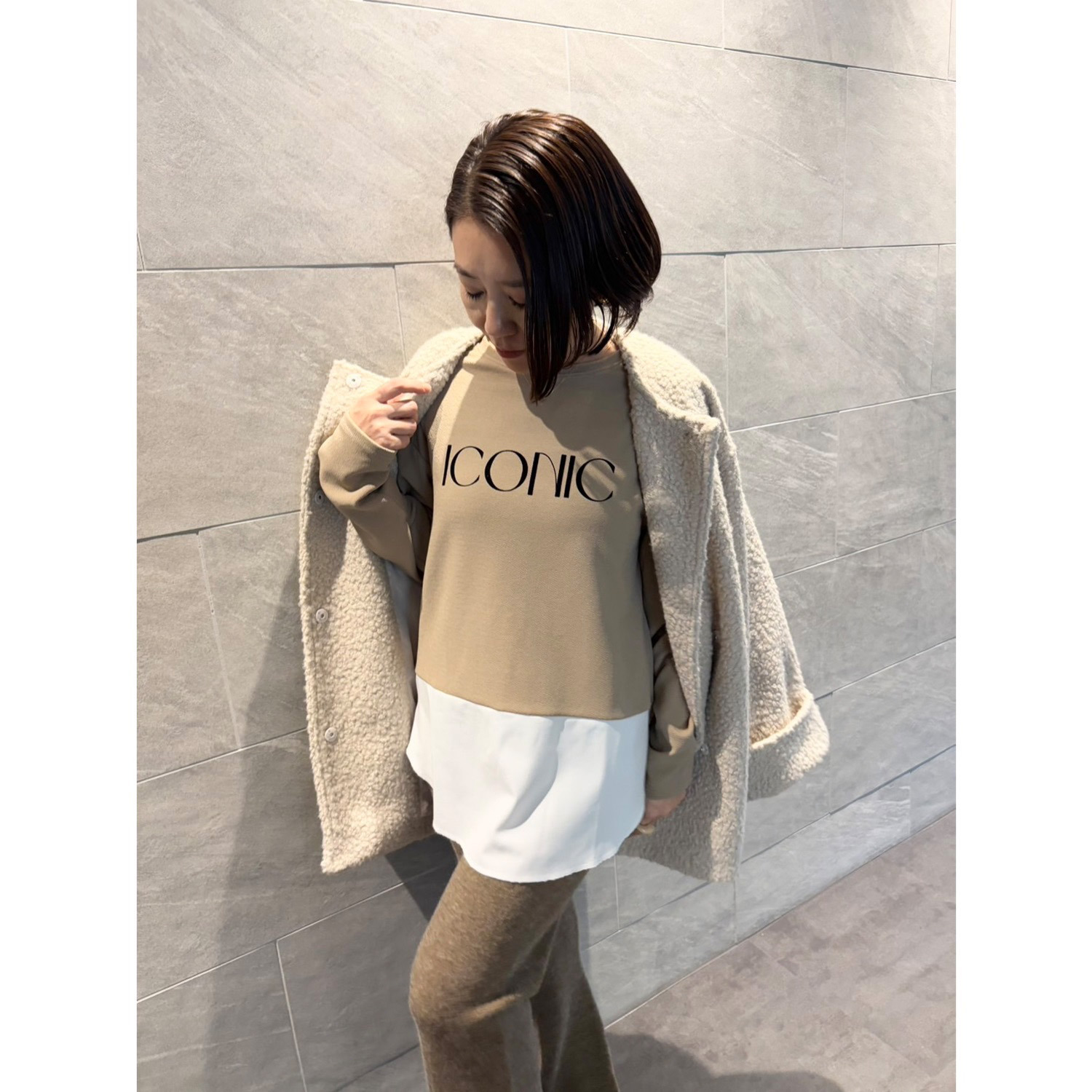 チーロ レイヤード風デザイン ロゴチュニック