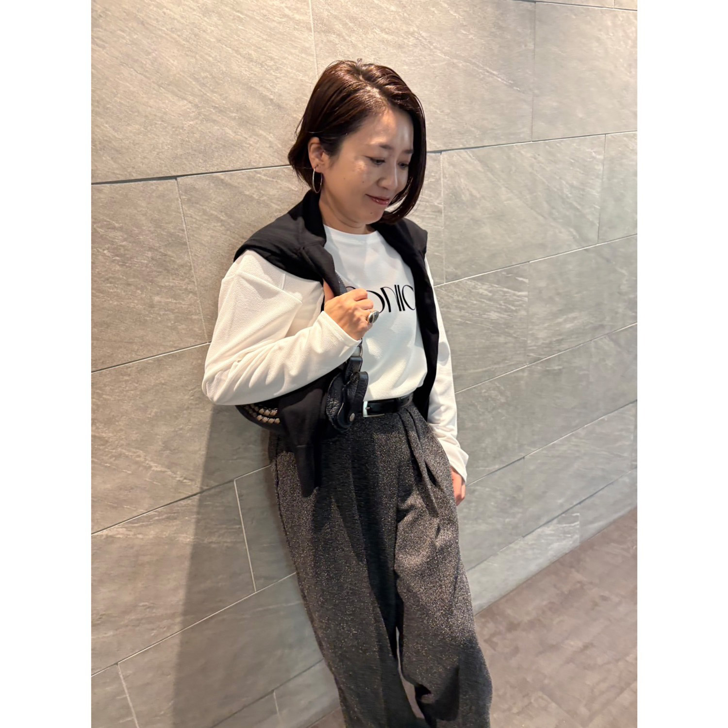 チーロ レイヤード風デザイン ロゴチュニック