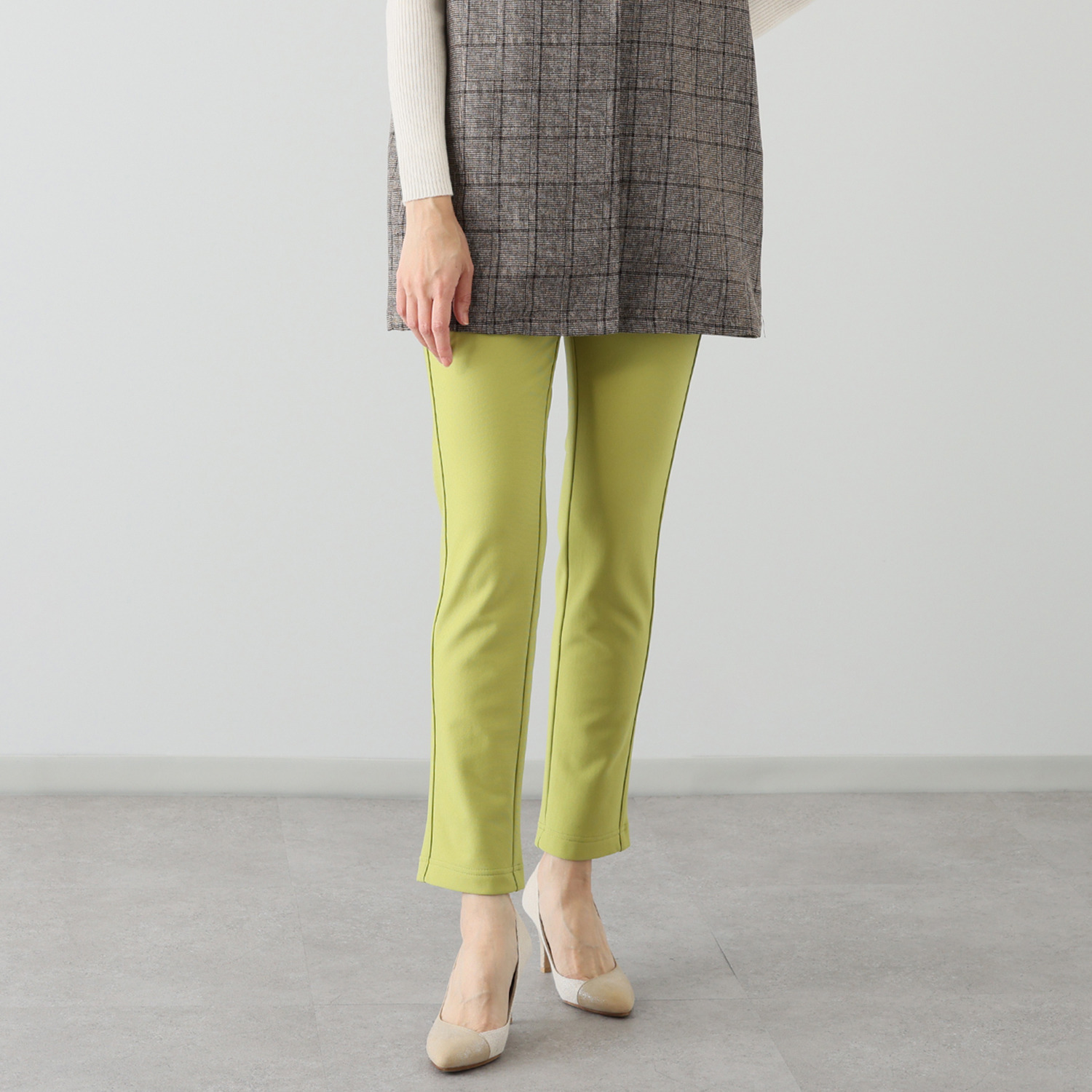 ラ・シュシュ 冬のお出かけ専用 ブランケット起毛 スティック ストレートパンツ