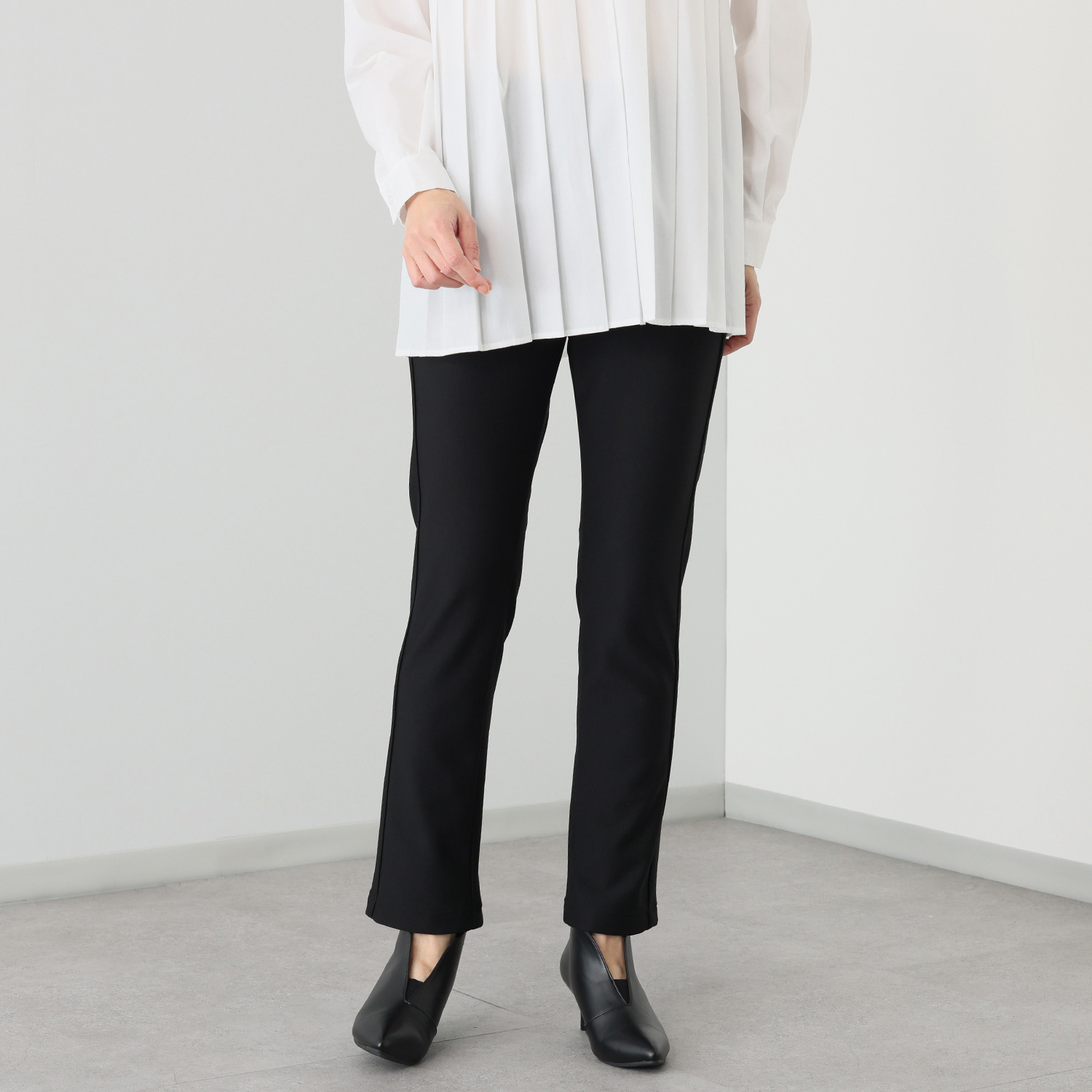 ラ・シュシュ 冬のお出かけ専用 ブランケット起毛 スティック ストレートパンツ