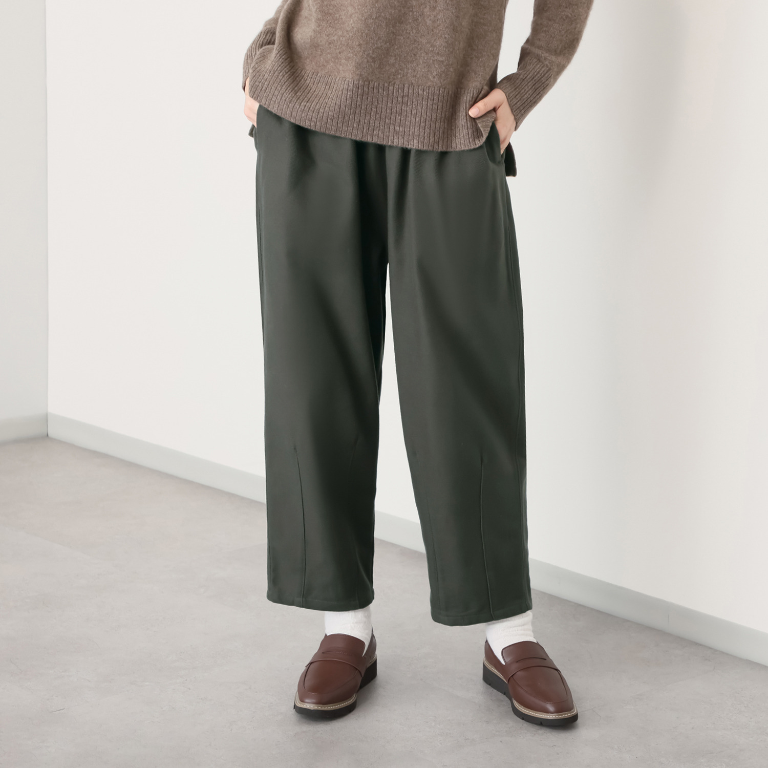 イージーライフ 泉州のこだわり天然素材 綿１００％ 毛布裏起毛 バルーンパンツ