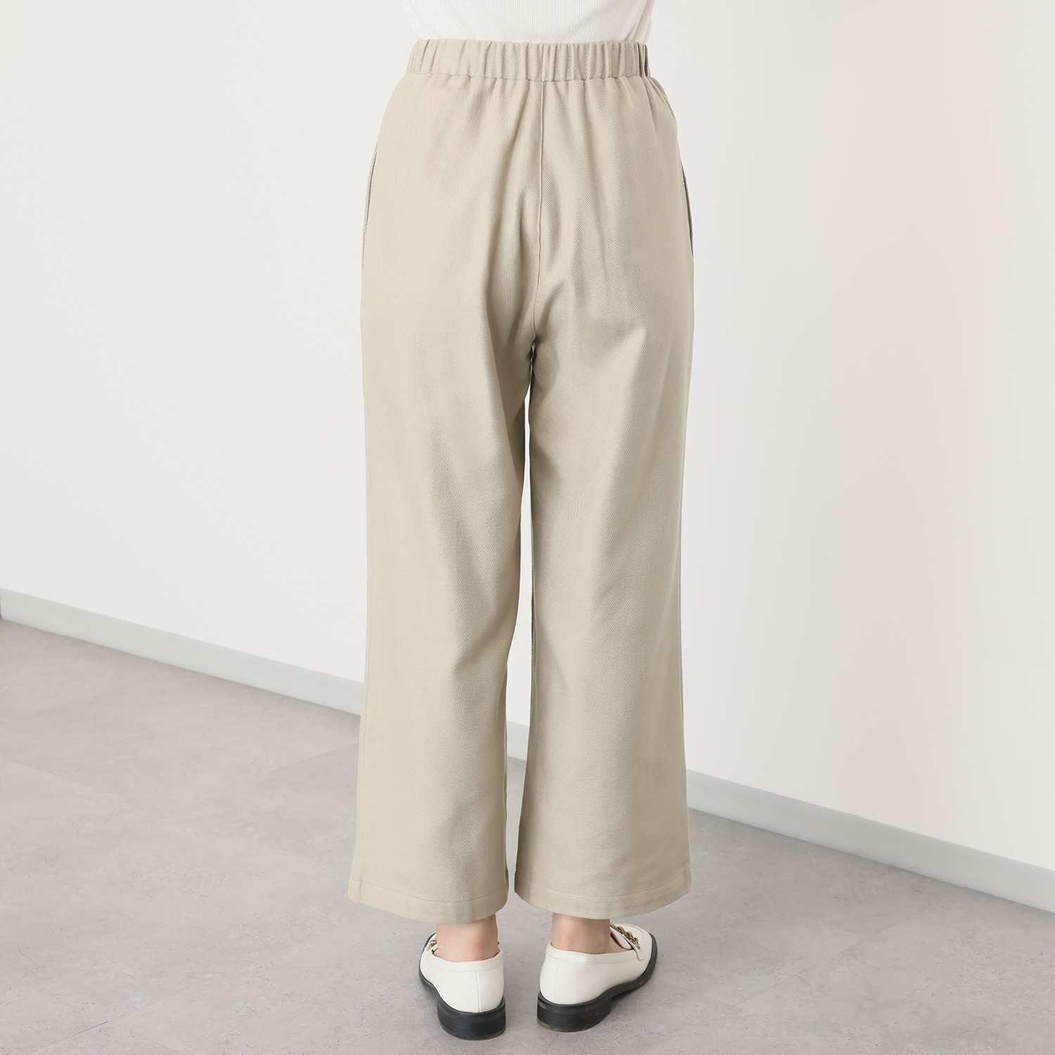 イージーライフ 泉州のこだわり天然素材 綿１００％ 毛布裏起毛 タックセミワイドパンツ