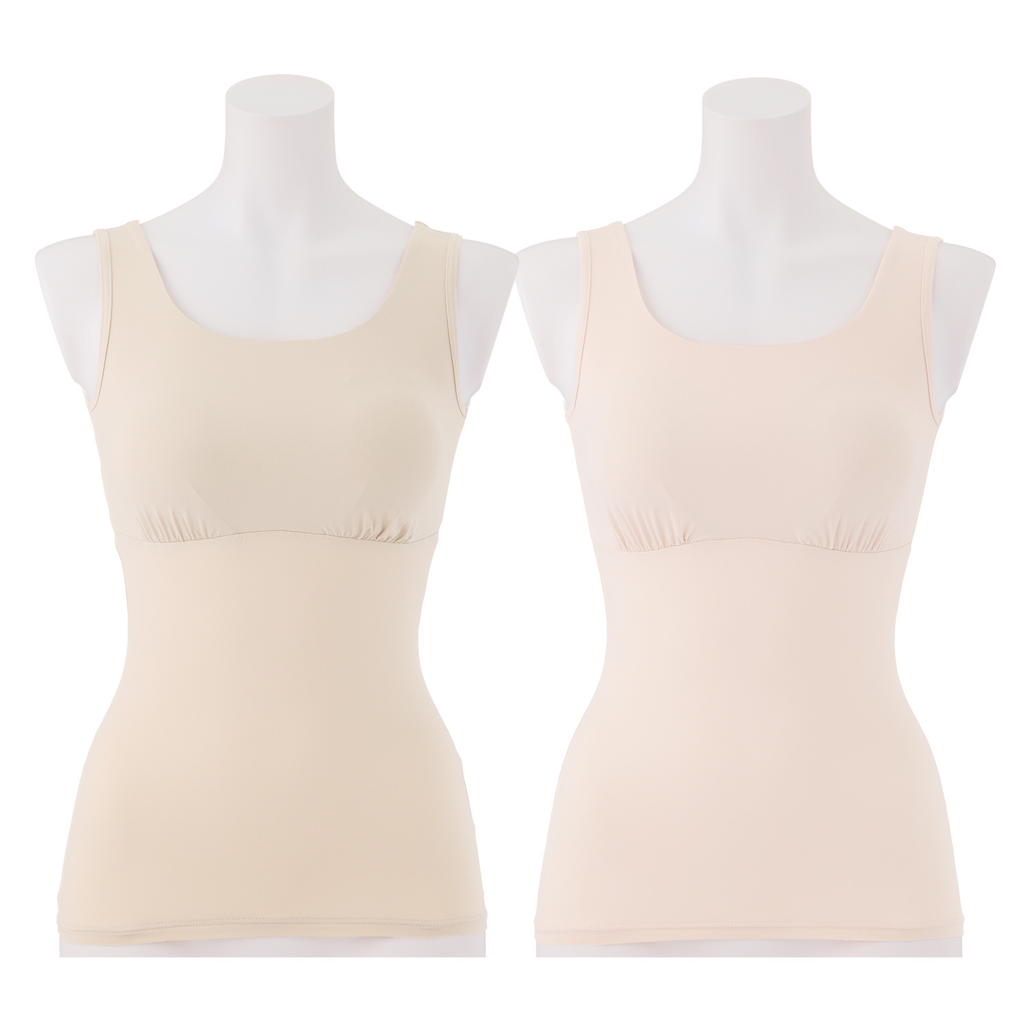 きれいになろう！ 着ていないみたい！ 超のびのび 吸水速乾・接触冷感 カップ付タンクトップ ２枚セット