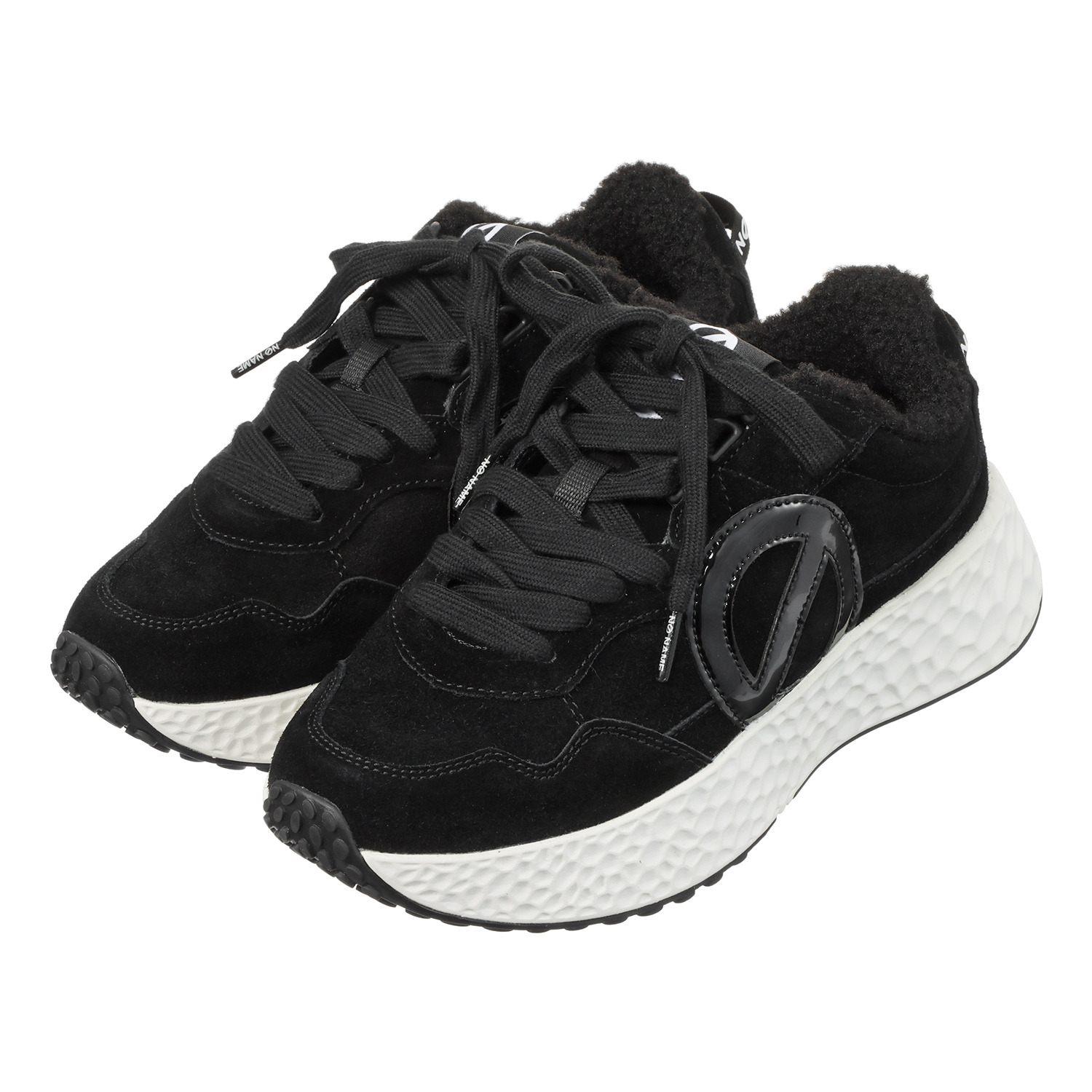 ノーネーム 牛革スエード ボアスニーカー “カーター”