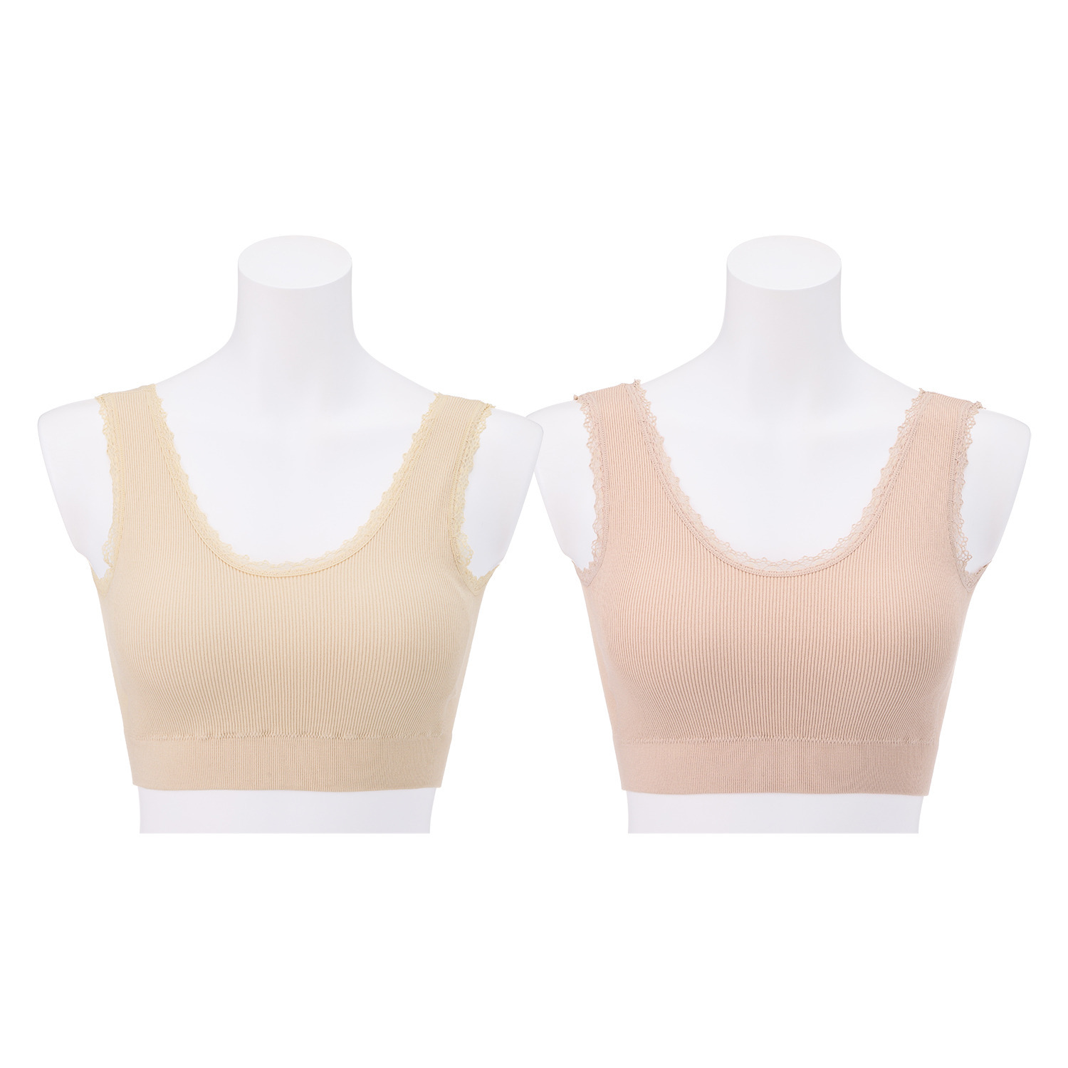 美人工房 抗菌防臭 なめらかモダール混 カップ付リブハーフトップ ２枚セット