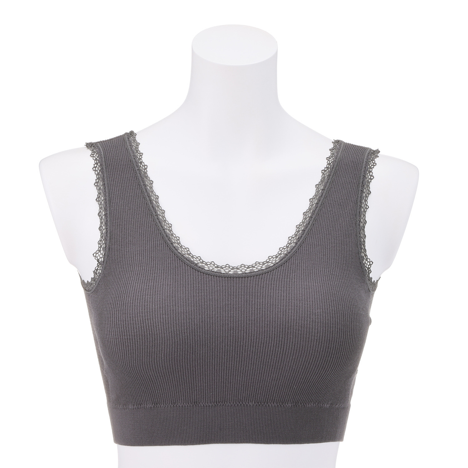 美人工房 抗菌防臭 なめらかモダール混 カップ付リブハーフトップ ２枚セット