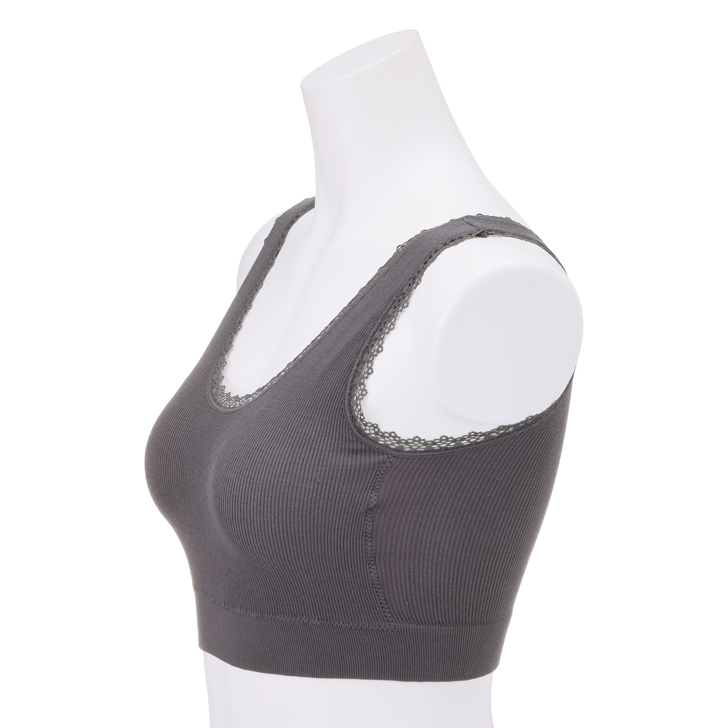 美人工房 抗菌防臭 なめらかモダール混 カップ付リブハーフトップ ２枚セット