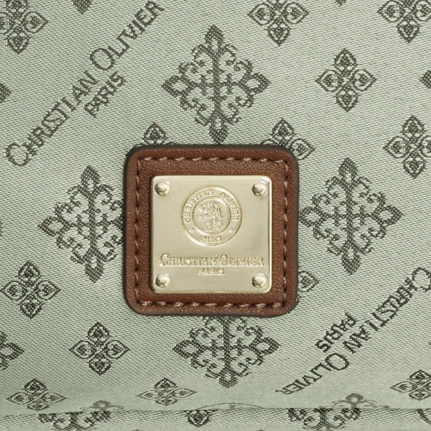 クリスチャン　オリビエ はっ水ジャガード モノグラム柄 クロスポケット 軽量ショルダーバッグ   
