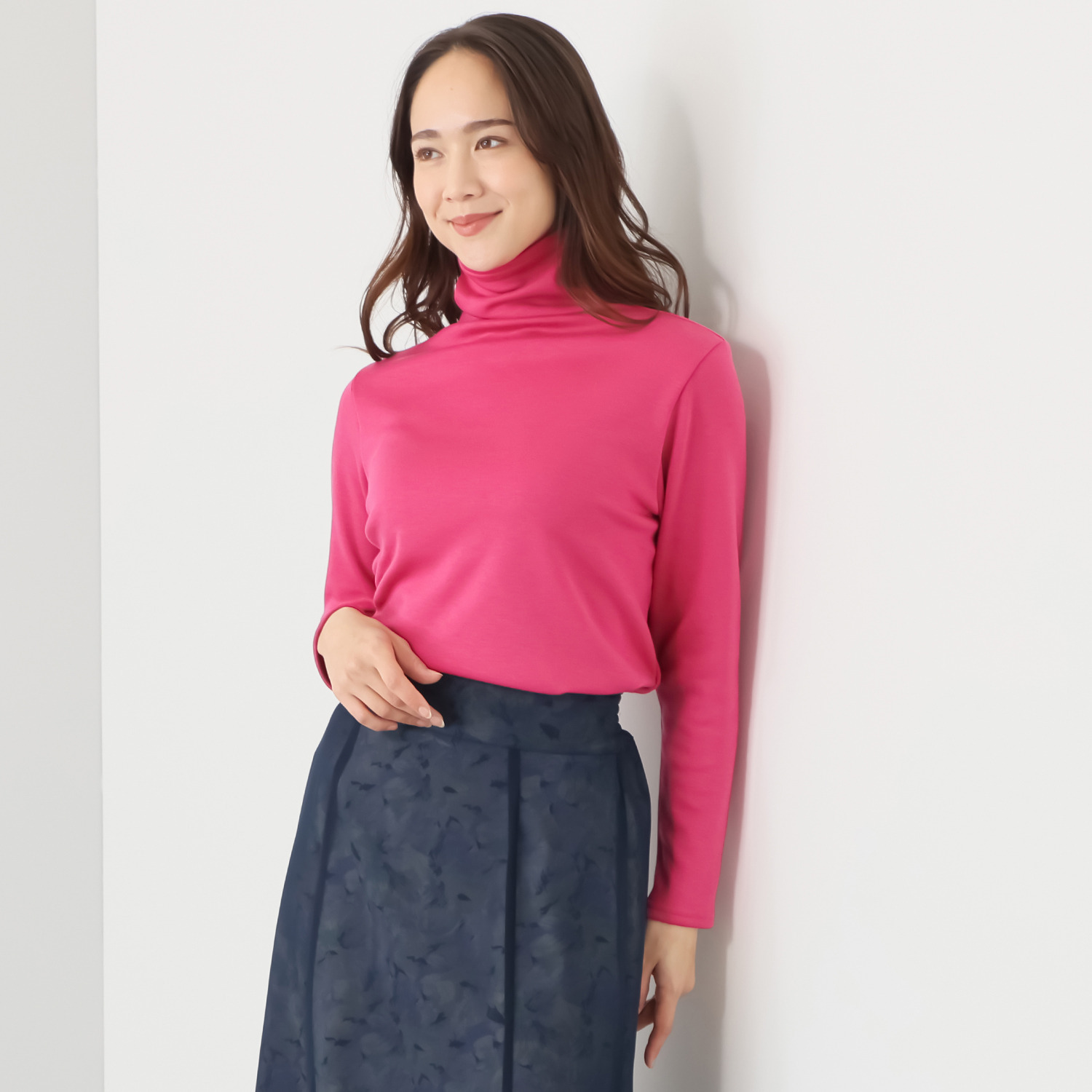 ココンライフ　ドゥ 吸湿発熱・吸放湿 ふんわり裏シャギー ボトルネックプルオーバー