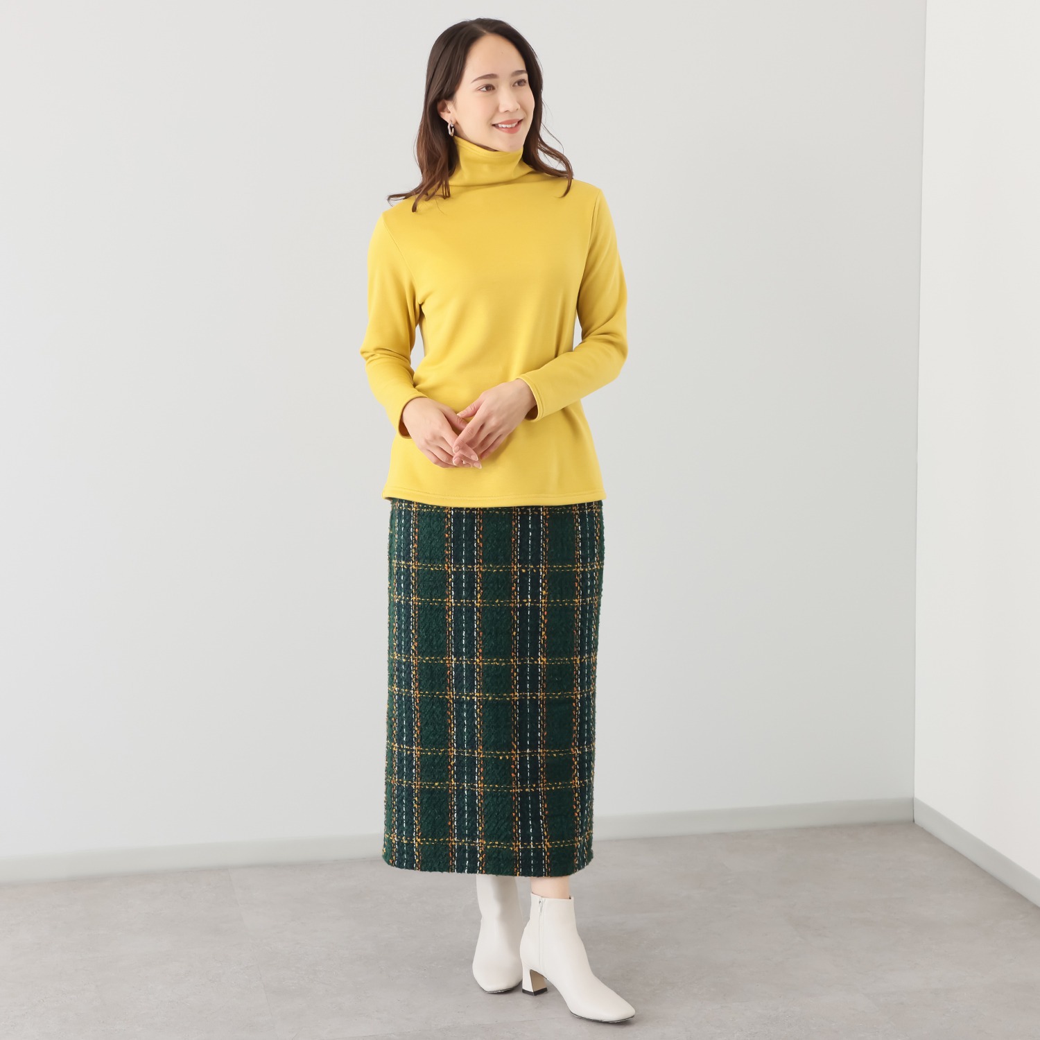 ココンライフ　ドゥ 吸湿発熱・吸放湿 ふんわり裏シャギー ボトルネックプルオーバー