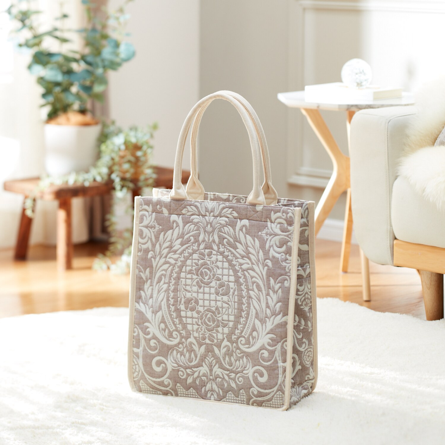 スワトウ刺しゅう協会 認定デザイン ジャガード織 インテリア収納バッグ ＜プティ＞