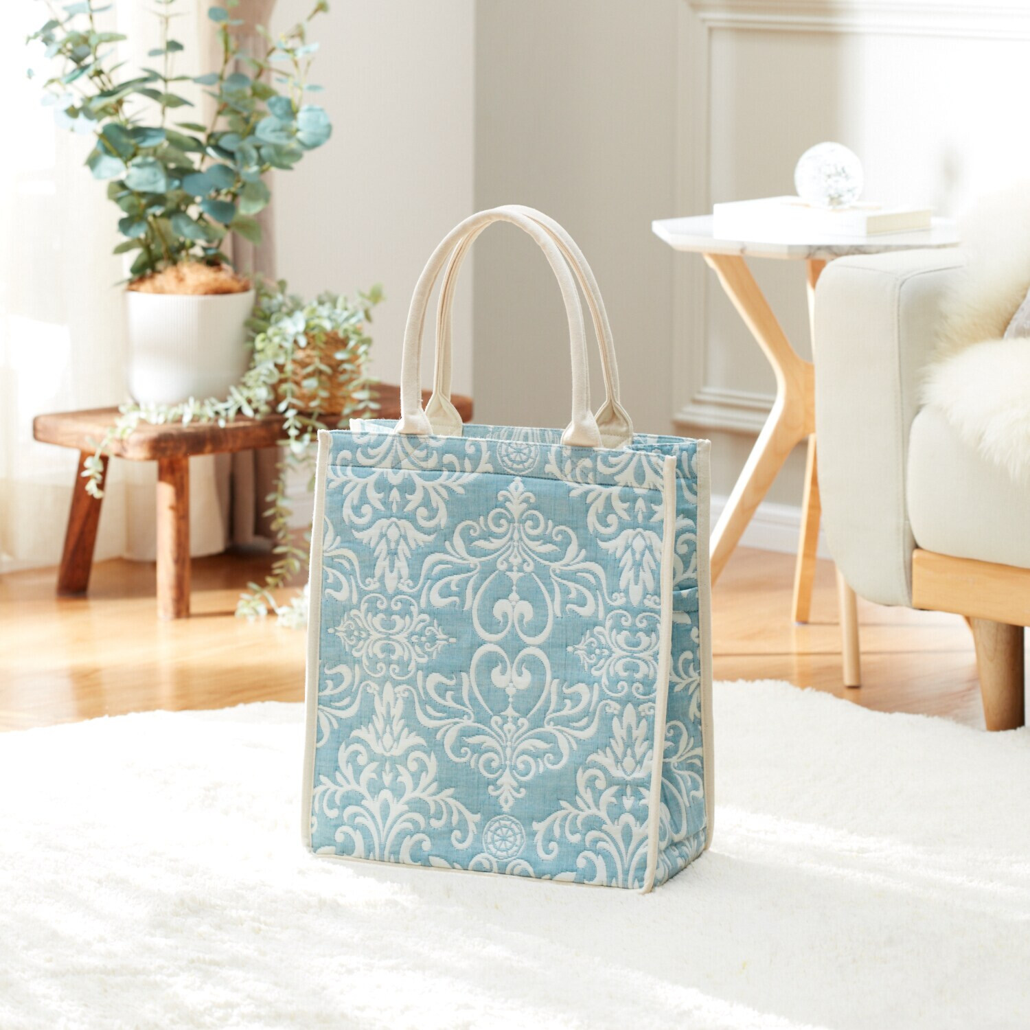 スワトウ刺しゅう協会 認定デザイン ジャガード織 インテリア収納バッグ ＜プティ＞