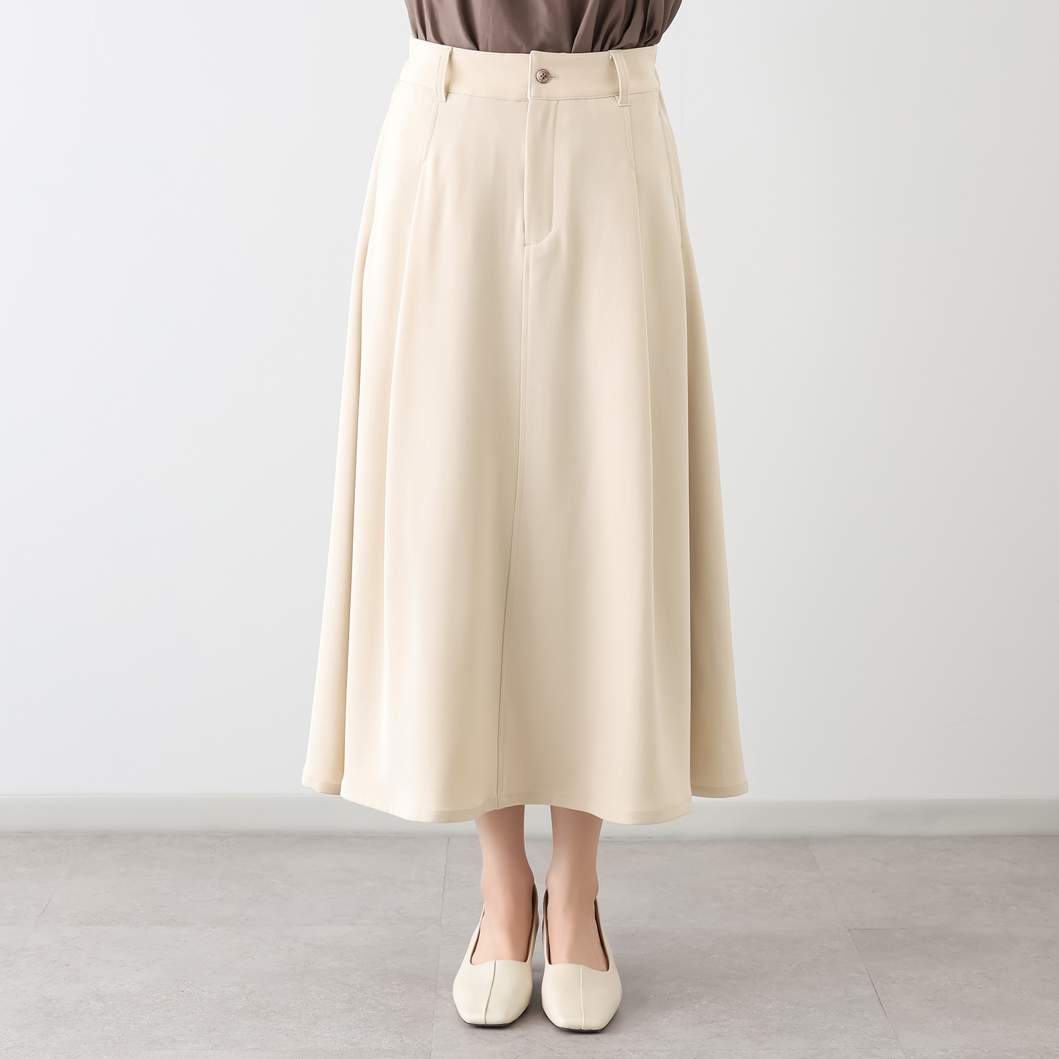 ヤエアジュテ タック＆フレアー ラクしてスタイルＵＰ 魅せるロングスカート