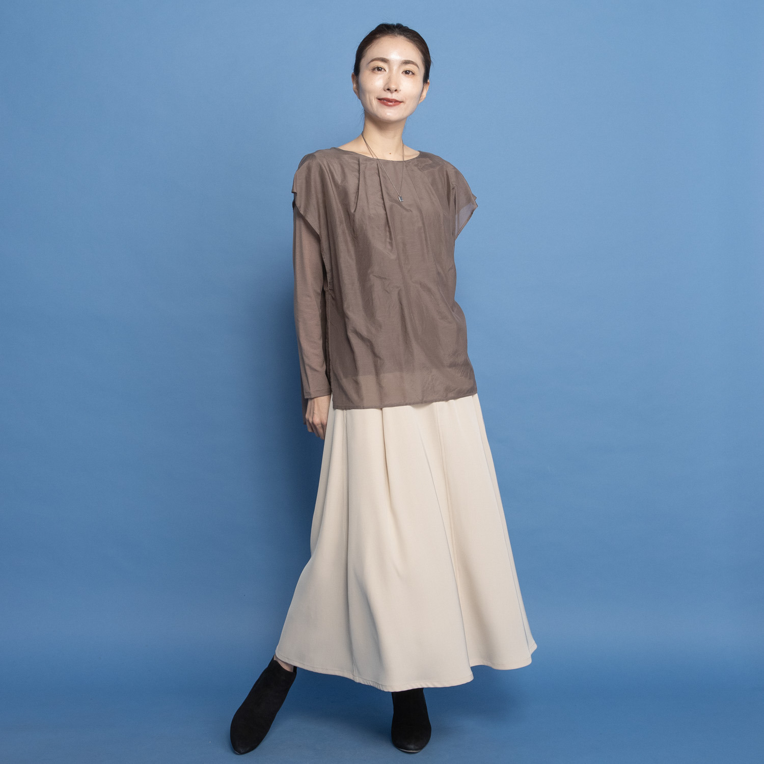 ヤエアジュテ タック＆フレアー ラクしてスタイルＵＰ 魅せるロングスカート