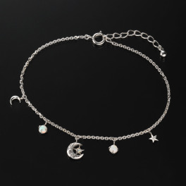 ドルチェモダール シルバー オパール＆ＣＺ 星月チャームブレスレット