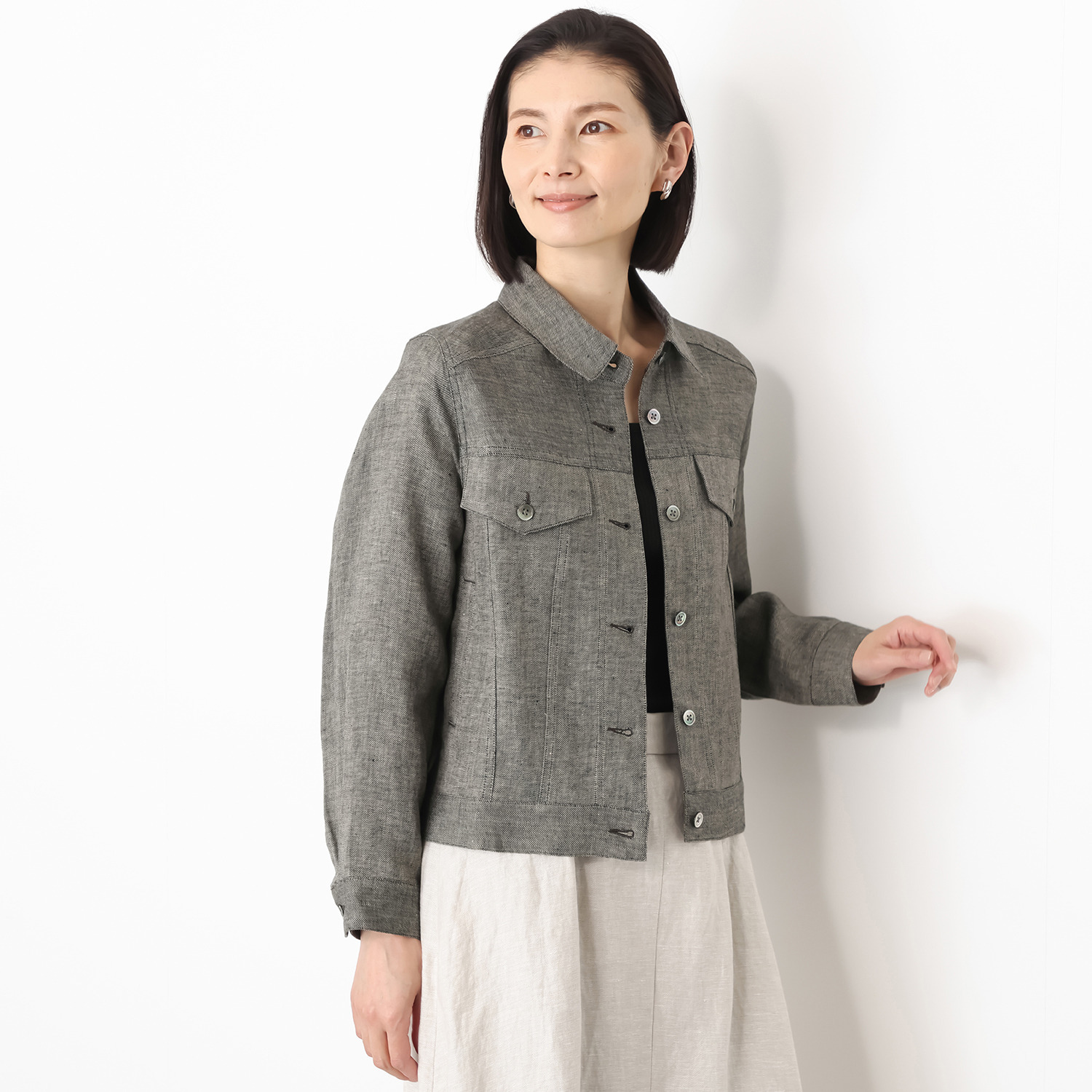 レア　ジェム リネンツイルで優雅に装う 大人の上質Ｇジャン