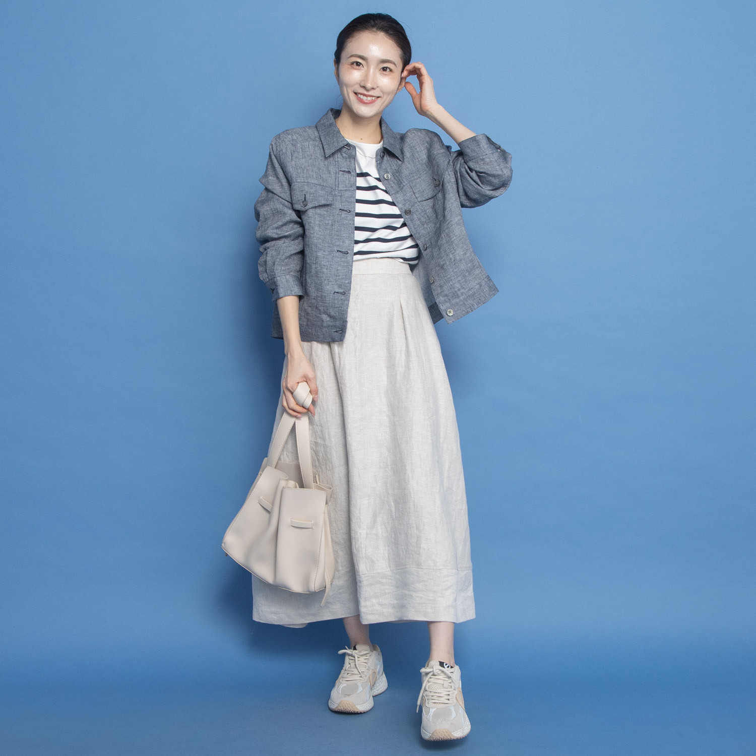 レア　ジェム リネンツイルで優雅に装う 大人の上質Ｇジャン