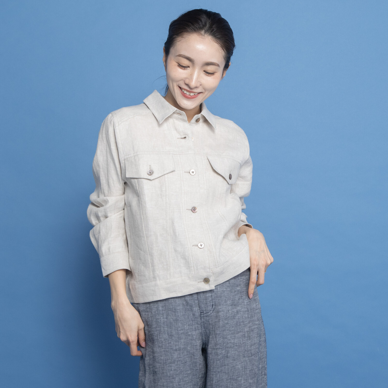 レア　ジェム リネンツイルで優雅に装う 大人の上質Ｇジャン