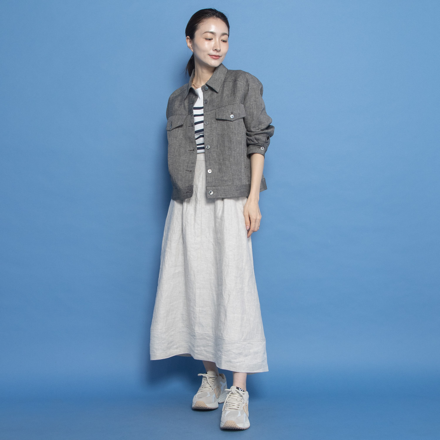 レア　ジェム リネンツイルで優雅に装う 大人の上質Ｇジャン