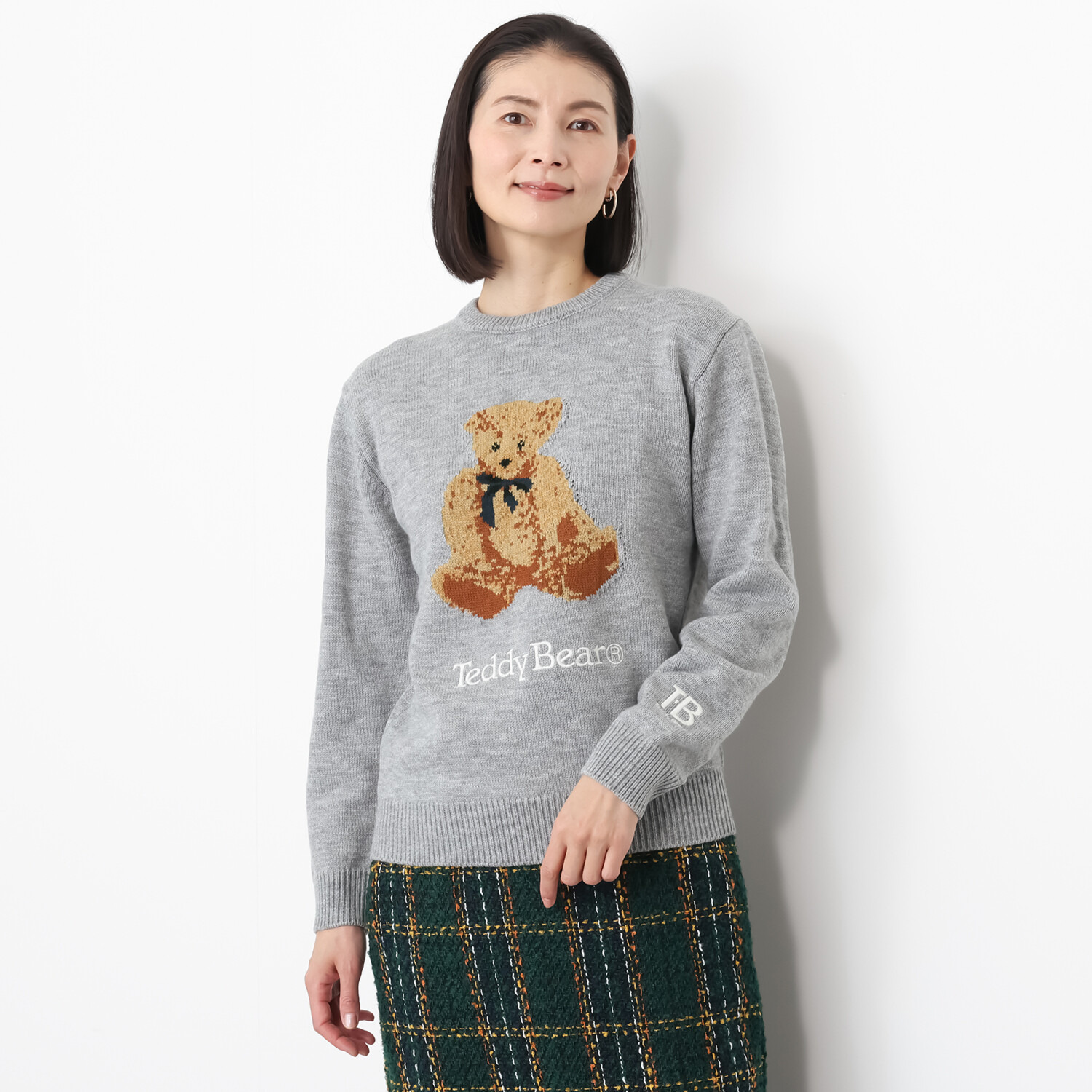 テディベア ローゲージ ジャガード ニットプルオーバー