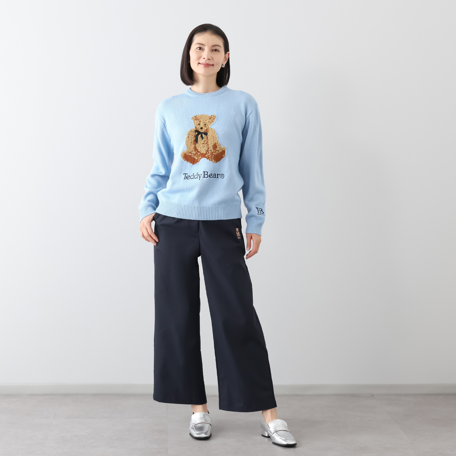 テディベア ローゲージ ジャガード ニットプルオーバー