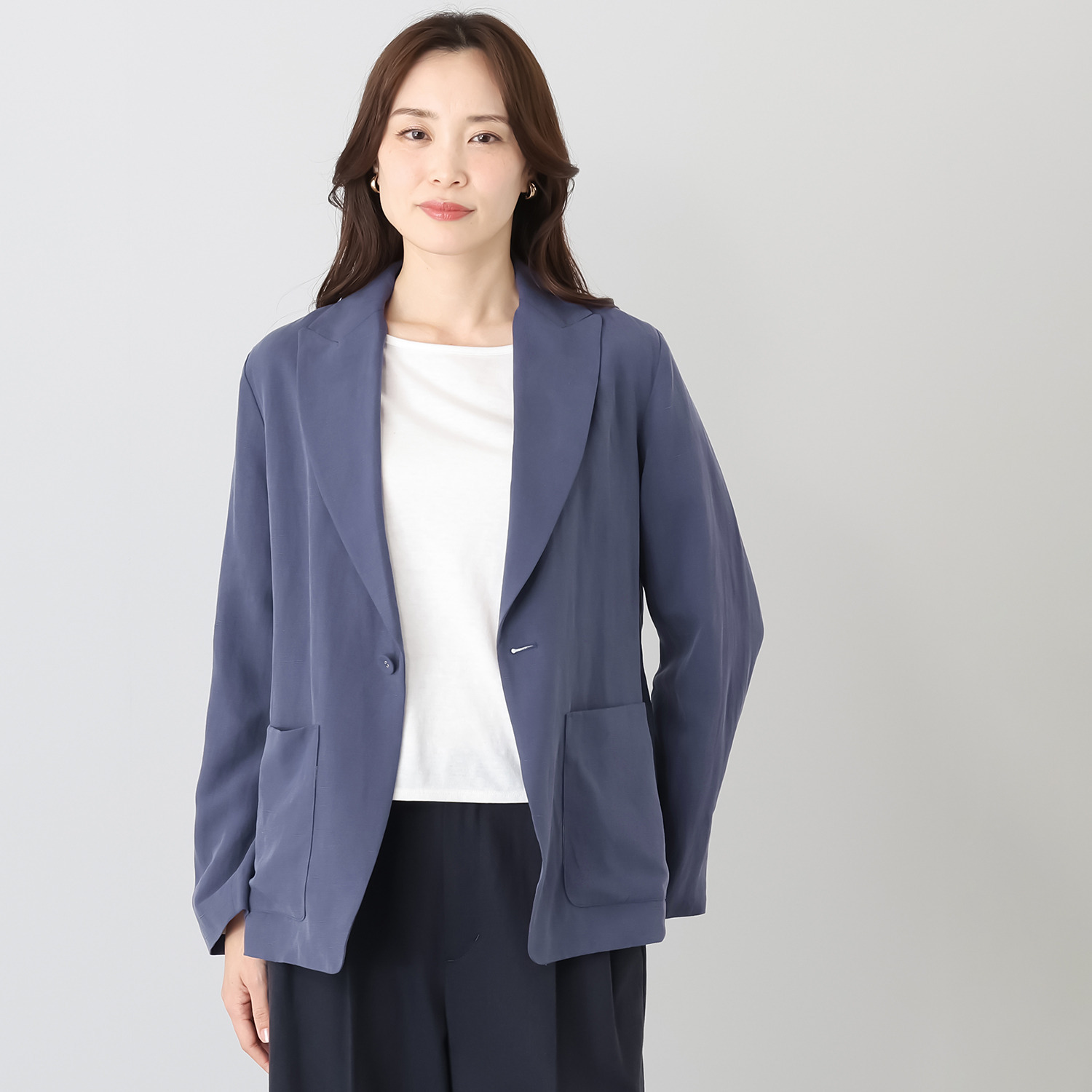 シャビージェンティール ピークドラペル ボックスシルエット テーラードジャケット