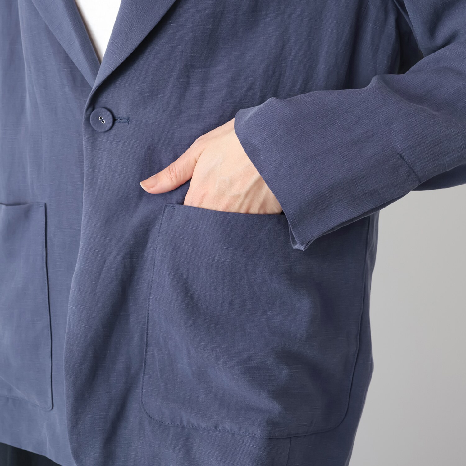 シャビージェンティール ピークドラペル ボックスシルエット テーラードジャケット