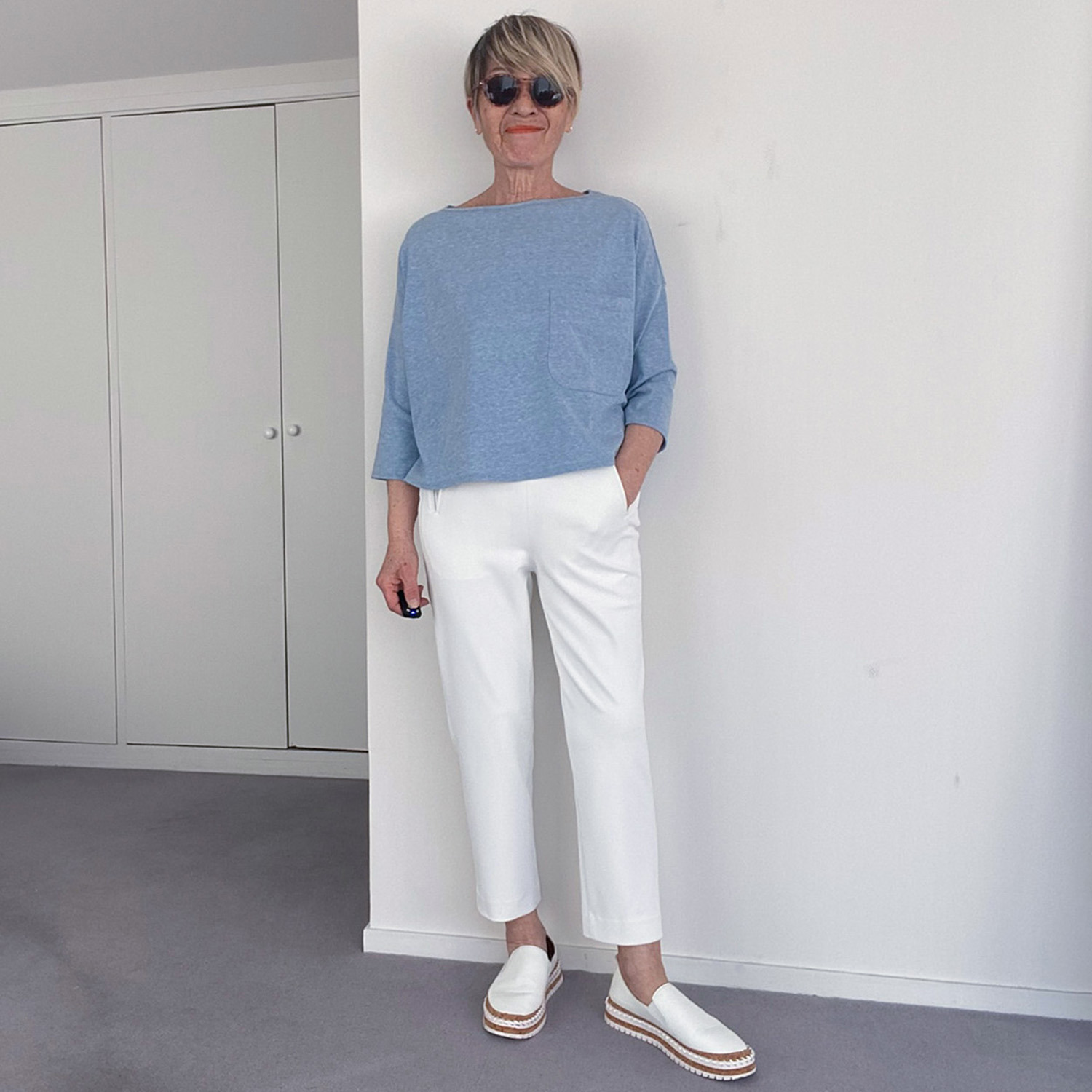 シャビージェンティール ボートネック ドロップショルダー クロップト丈プルオーバー 