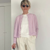 シャビージェンティール ワッシャー素材 ドロップショルダー クルーネックカーディガン