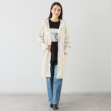 イシカワラボ★ヒトミ 裏ミンク調起毛 ソフトダンボール フーディーロングコート