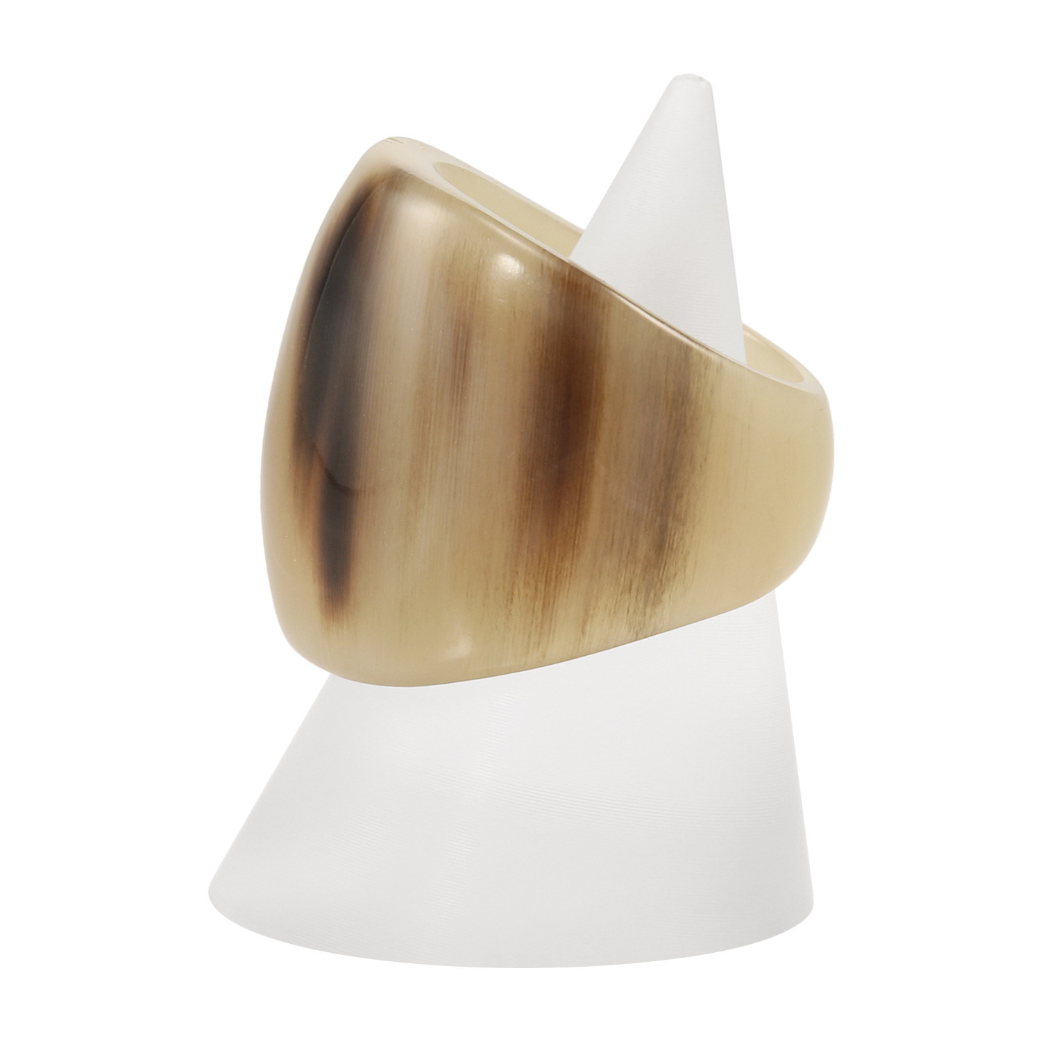 ミル・レーヴ 水牛 ブラウンマーブル ワイドリング