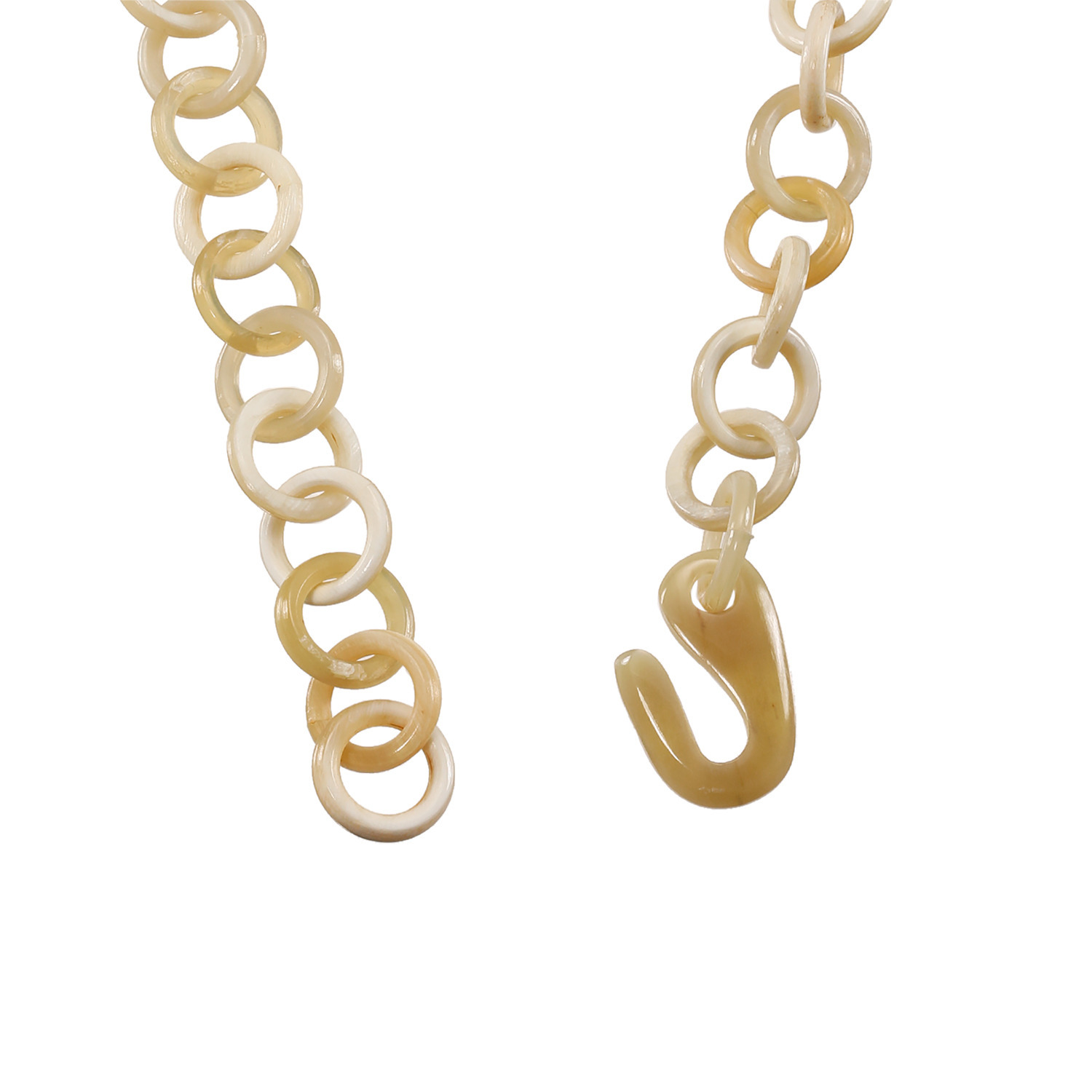 ミル・レーヴ 水牛 フラワーモティーフ オープンワーク ロングネックレス